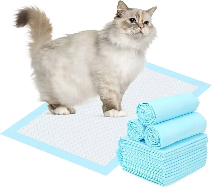 پد ادرار گربه، 25 عدد در 1 بسته، 60 در 40 سانتی متر | فوق العاده جاذب، ضد نشت، ضد لغزش، خشک شدن سریع | ایده آل برای جعبه های بستر، قفس ها، کنترل بو، آموزش دستشویی و محافظت عالی از کف.