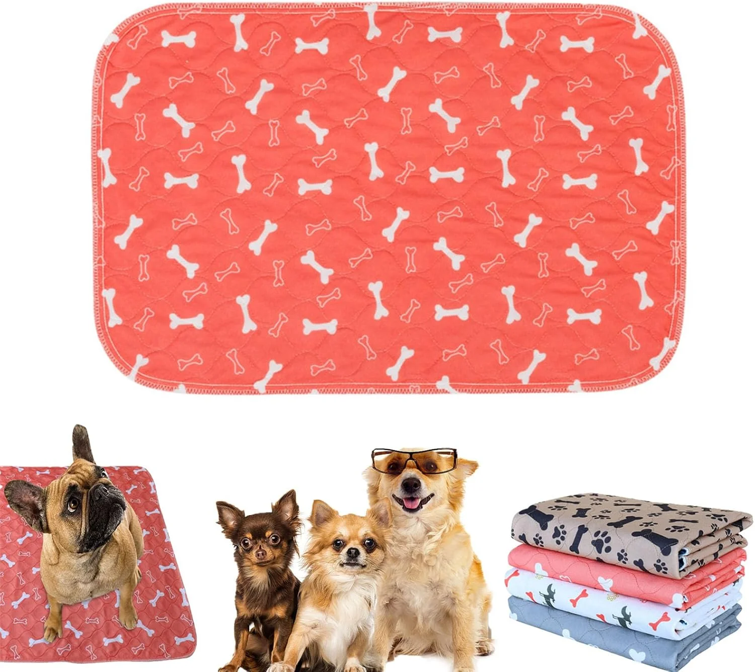 پد ادرار نهایی سگ، پد ادرار فوق العاده جاذب، پد ادرار قابل شستشو، پد آموزشی حیوانات خانگی، پد ادرار قابل استفاده مجدد برای سگ (قرمز، 80 X 90 سانتی متر)