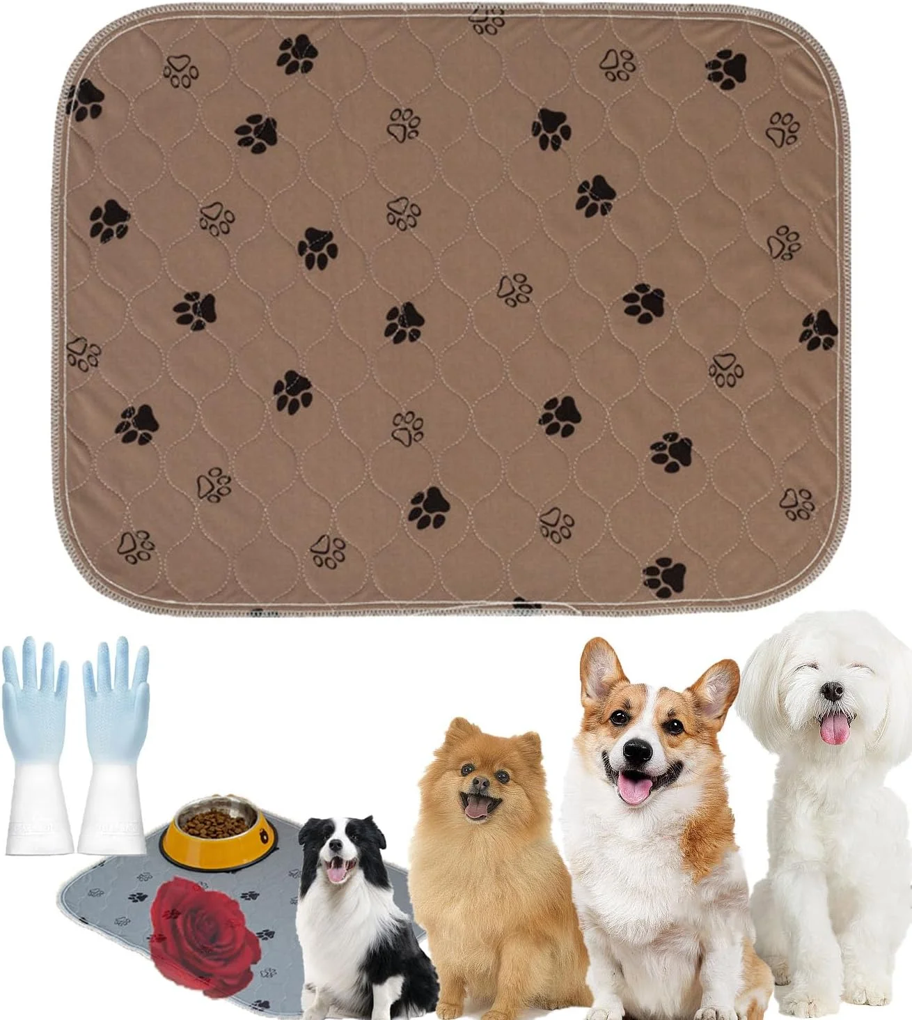 پد ادرار نهایی سگ، پد ادرار، پد ادرار حیوانات خانگی قابل شستشو برای سگ ها، پد ادرار توله سگ قابل شستشو، پد ادرار سگ فوق العاده جاذب و ضد نشت بسیار بزرگ (C، 80*90 سانتی متر)