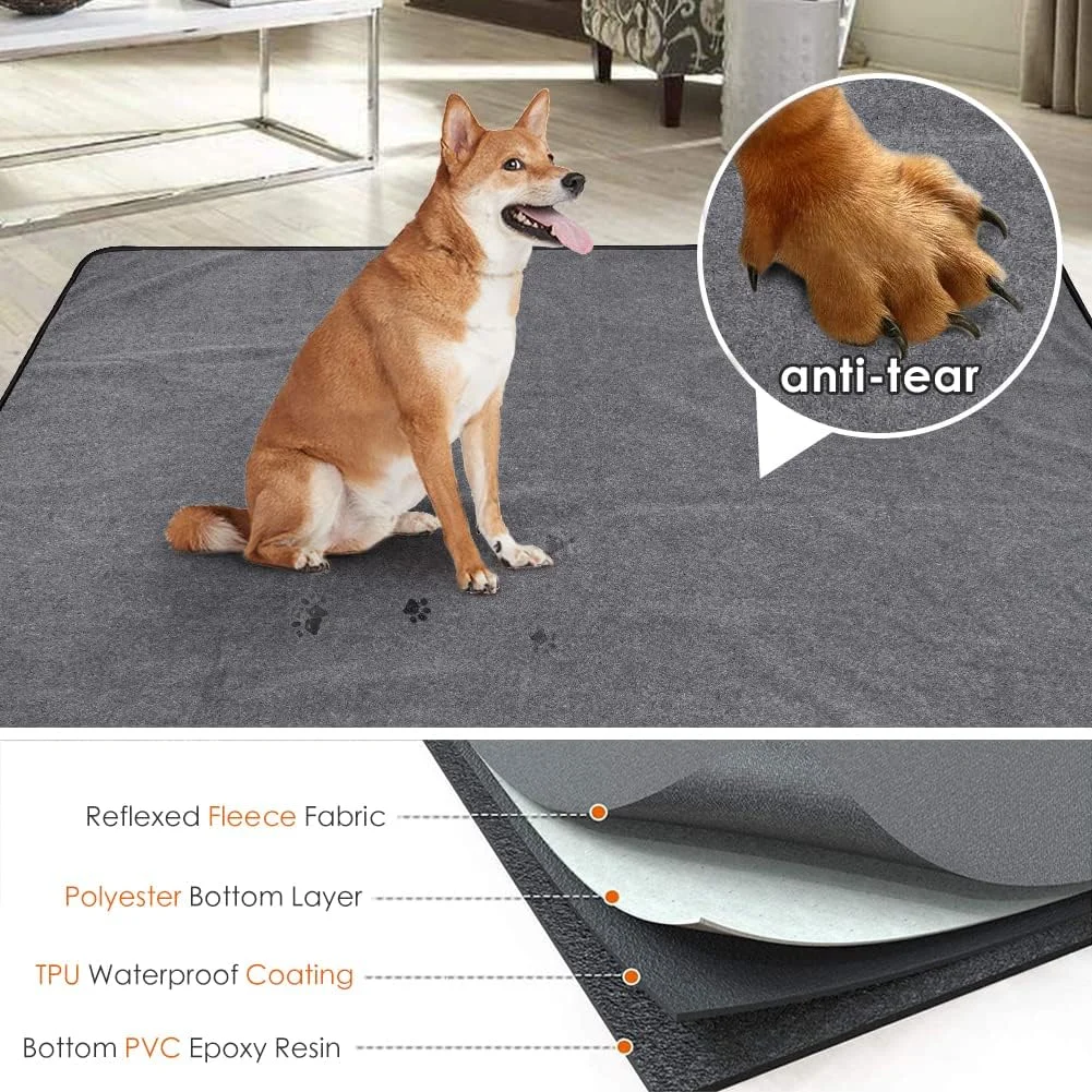 پد ادرار سگ قابل شستشو ULIGOTA، بسته 2 عددی (80x90 سانتی متر)، ضد آب، پد آموزشی توله سگ قابل استفاده مجدد، پد زایمان حیوانات خانگی ضد لغزش