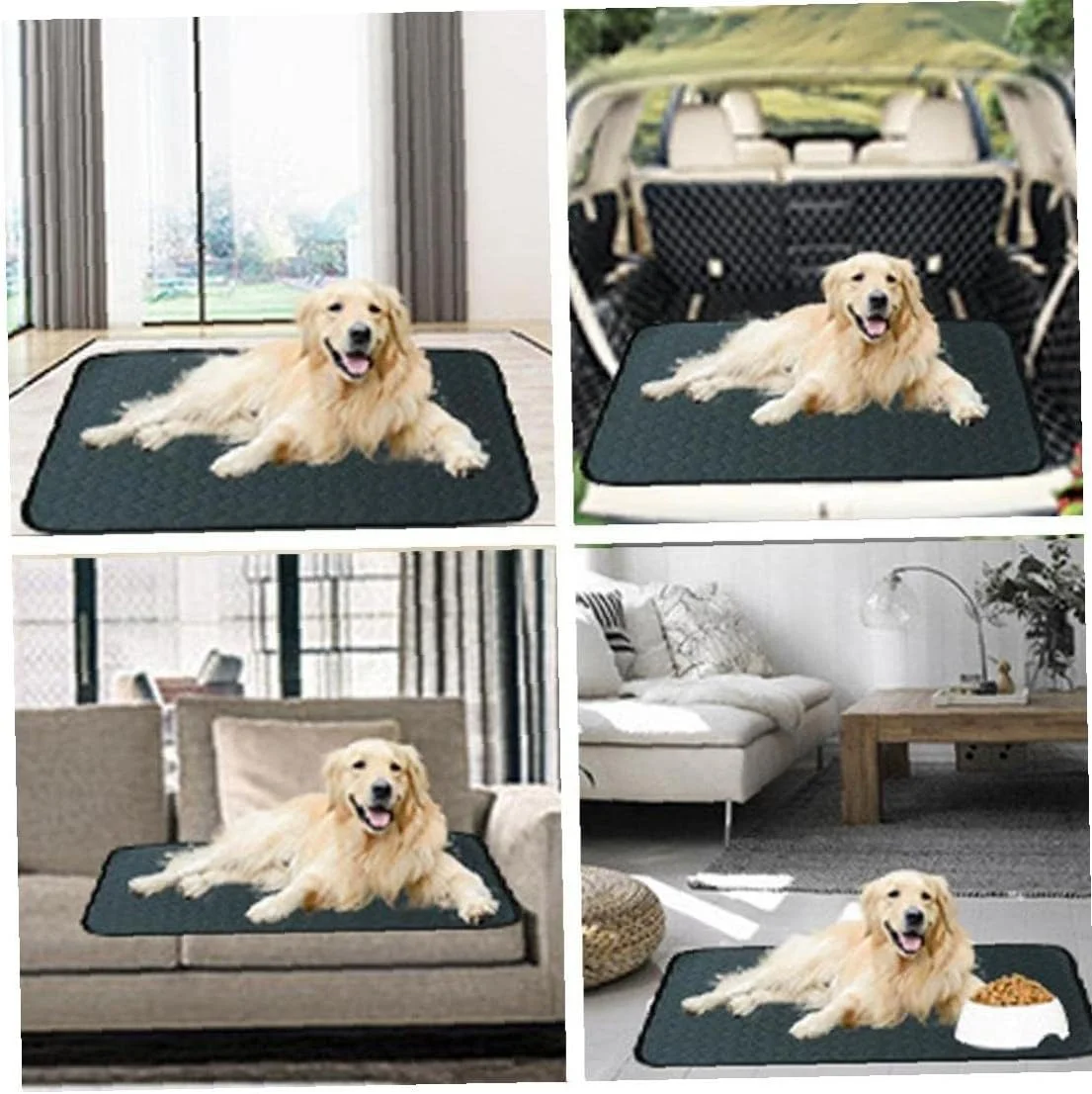 پد آموزش سگ، پد ادرار قابل شستشو و استفاده مجدد، پد زایمان سگ با جذب فوق العاده، پد آموزش توله سگ ضد نشت و ضد لغزش، ایده آل برای استفاده در خانه یا ماشین، 45x60 سانتی متر