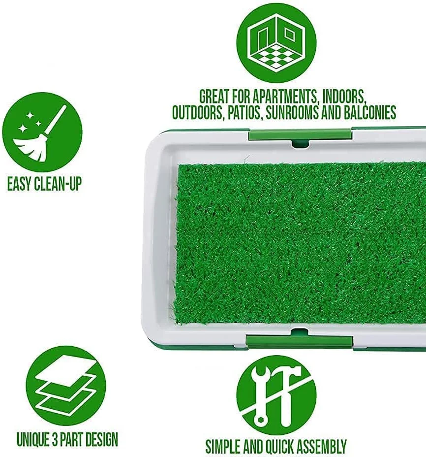 پد آموزش ادرار سگ قابل شستشو و استفاده مجدد PAZIMIIK با چمن مصنوعی برای منزل، باغ، فضای باز، توالت سگ، پد آموزش ادرار سگ، پد سگ با سینی، مناسب برای سگ های بزرگ