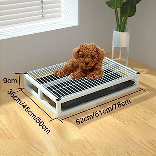 سینی آموزش توالت سگ فلزی، آموزش دهنده توالت سگ با سینی کشویی، توالت قابل حمل حیوانات خانگی برای داخل و خارج از خانه، برای آموزش آپارتمان و پاسیو، تمیز کردن آسان (رنگ: مشکی - 78X50X9CM)