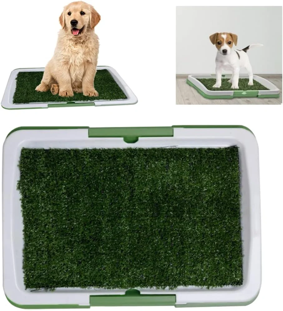 توالت آموزش سگ پد ادرار توله سگ ضد پاشش پد چمن مصنوعی با سینی، توالت حیوانات خانگی توالت آموزش سگ پد ادرار توله سگ ضد پاشش پد چمن مصنوعی با سینی، توالت حیوانات خانگی