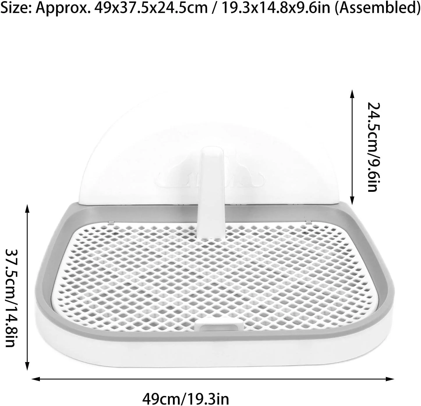 توالت آموزشی سگ، سینی توالت حصاردار با پوشش دیواری، نگهدارنده پد آموزشی، محافظت از کف، نگهدارنده پد سگ (خاکستری)
