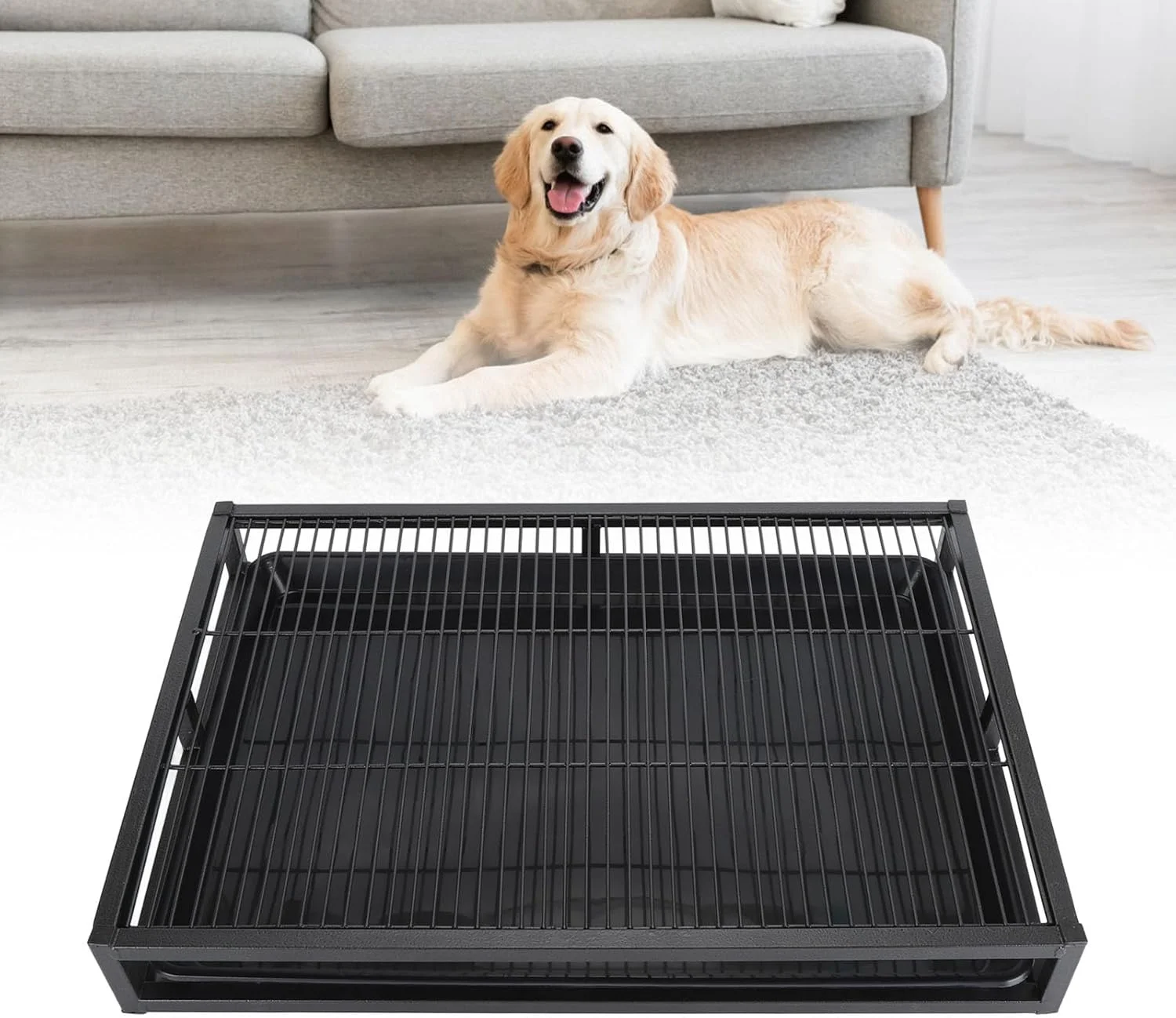 توالت آموزش سگ، جعبه بستر حیوانات خانگی قابل استفاده مجدد با عمر طولانی، تمیز کردن آسان، جعبه بستر حیوانات خانگی داخلی و خارجی، سینی توالت سگ، نگهدارنده پد آموزش توله سگ، سینی آموزش توالت حیوانات خانگی