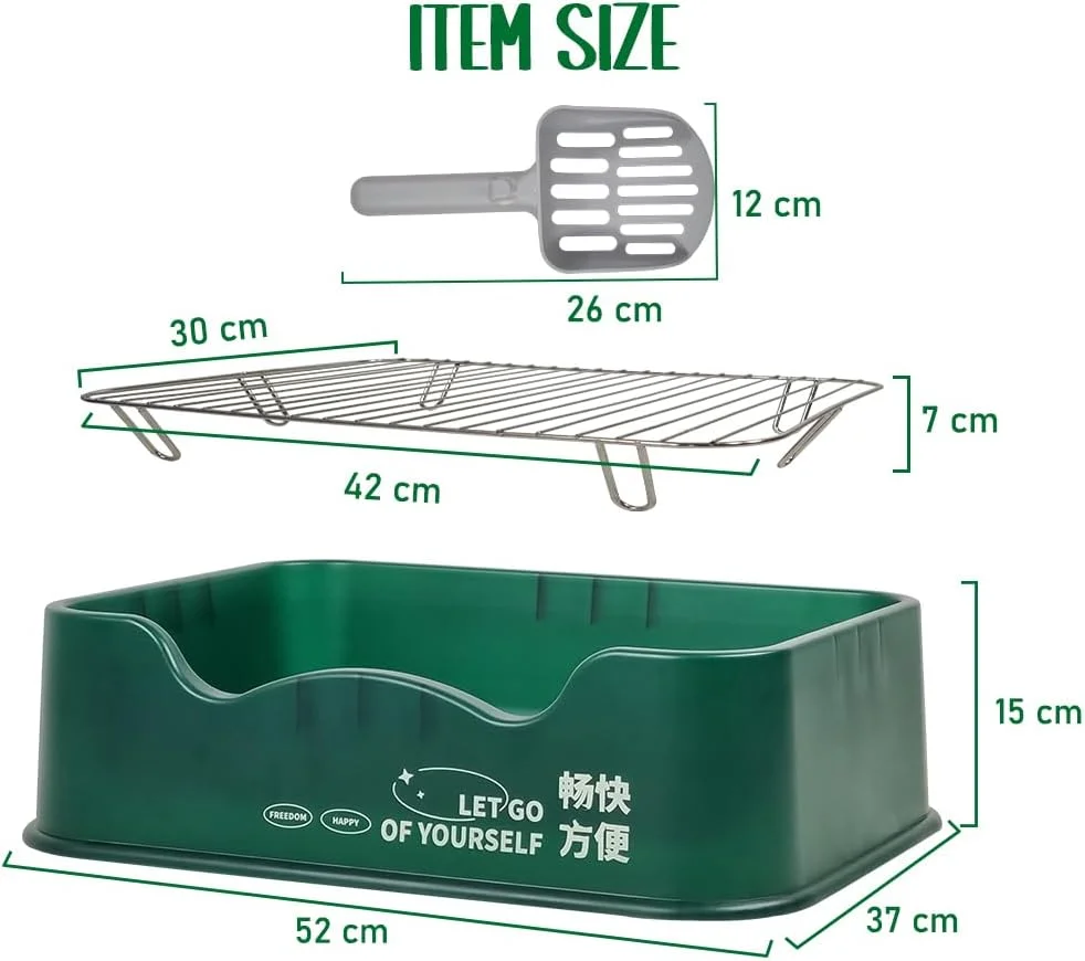 توالت آموزشی ادرار سگ KAKEI، سینی ادرار سگ مناسب فضای داخلی و خارجی، حفظ تمیزی پنجه ها و کف، توری استیل ضد زنگ (سبز)، قابل شستشو و تمیز کردن آسان