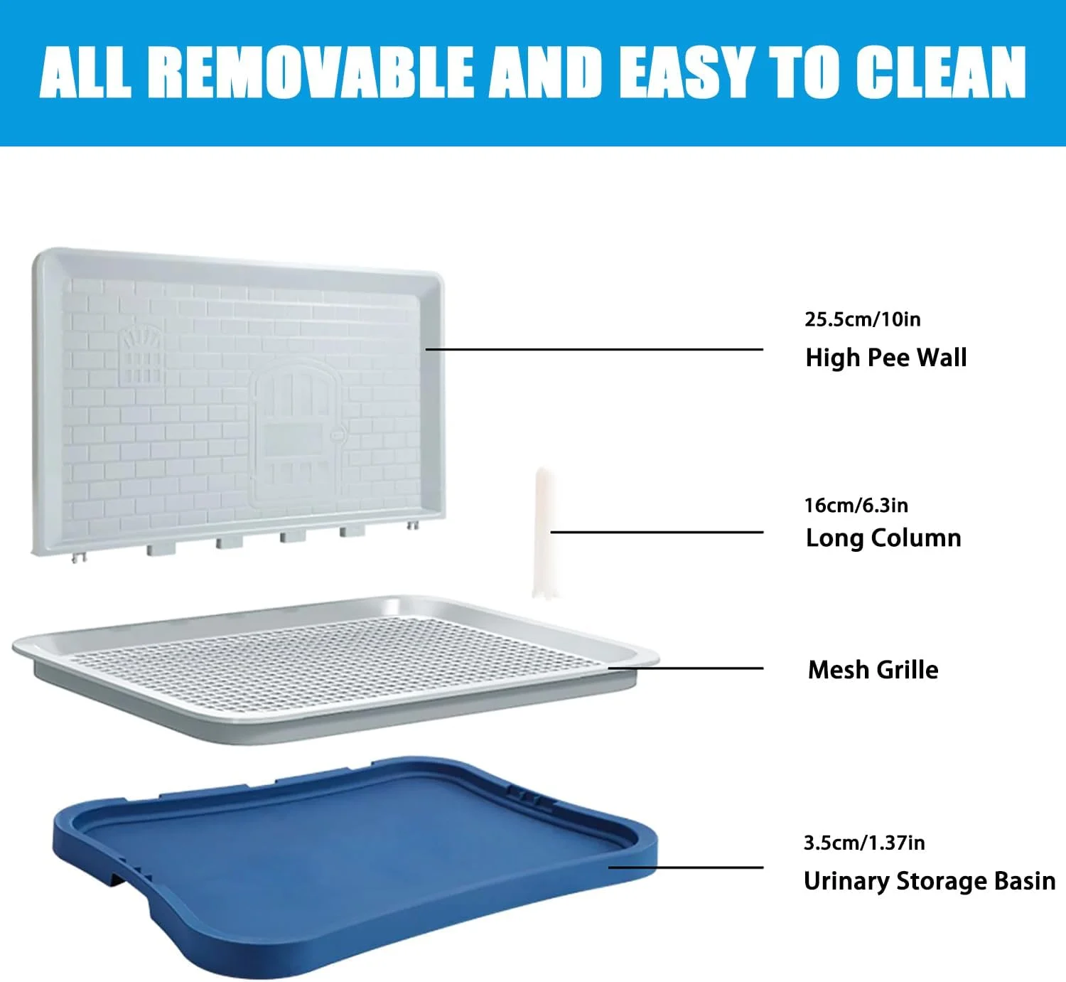 توالت آموزش ادرار سگ، نگهدارنده پد ادرار توله سگ با ستون دیواری، قابل حمل، توالت توری آموزش ادرار برای حیوانات خانگی بزرگ، کوچک و متوسط