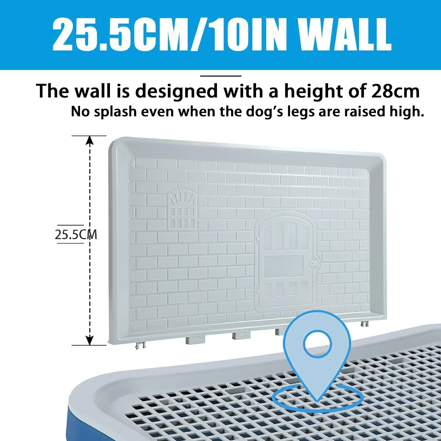 توالت آموزش ادرار سگ، نگهدارنده پد ادرار توله سگ با ستون دیواری، قابل حمل، توالت توری آموزش ادرار برای حیوانات خانگی بزرگ، کوچک و متوسط
