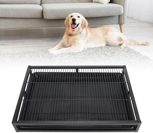 سینی آموزش توالت سگ، توالت سینی دستشویی سگ، جعبه بستر سگ، توری ظرف دستشویی سگ قابل استفاده مجدد با طول عمر بالا تمیز کردن آسان برای توله سگ های کوچک (85x45x15cm 33.46x17.72x5.91in)