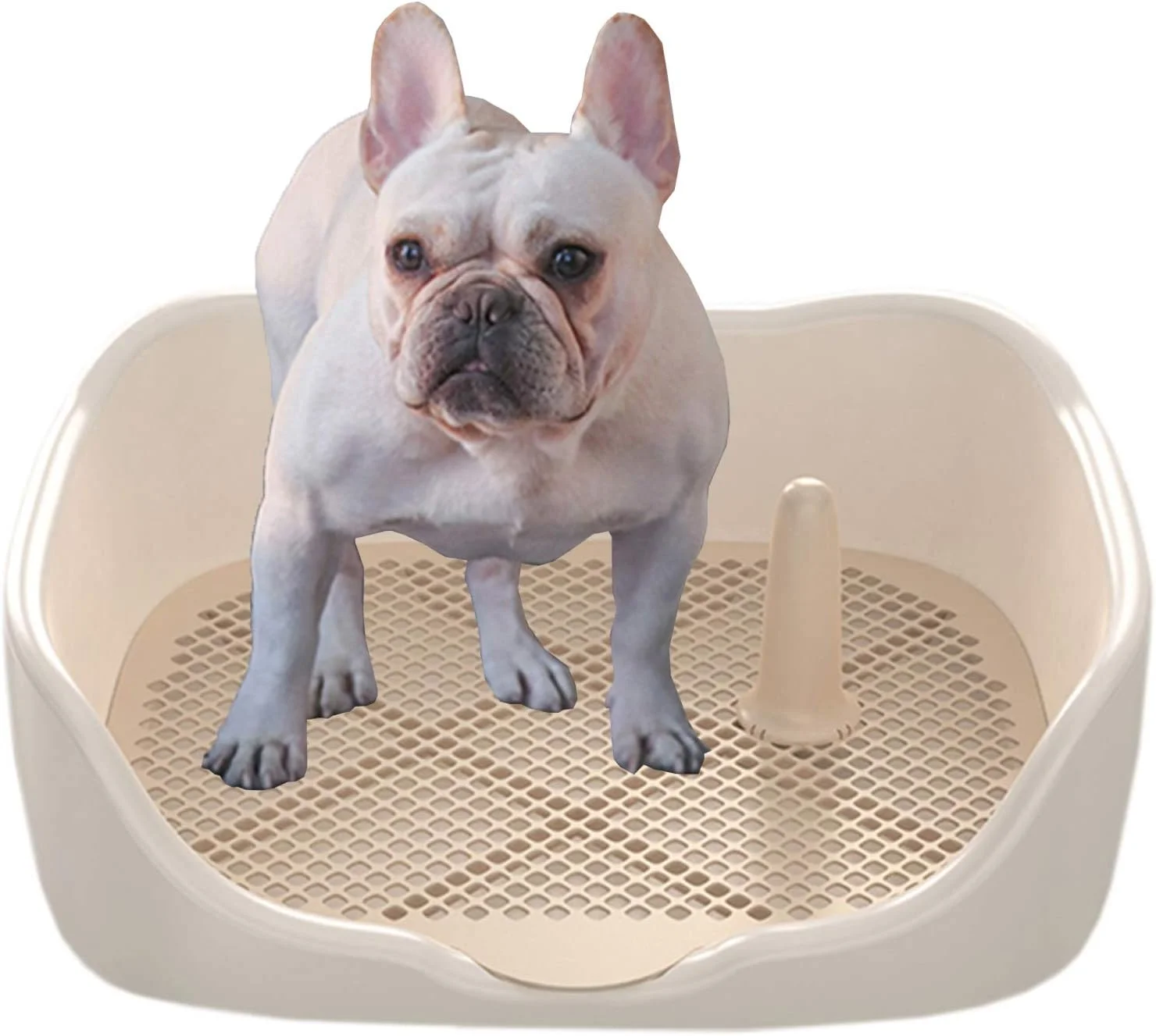آموزش دستشویی توله سگ و سگ با توری و میله جداشدنی، سینی توالت آموزشی حصاردار پلاستیکی قابل حمل برای گربه ها و سگ های کوچک تا بزرگ (رنگ: استایل-5، سایز: 45×38×16 سانتی متر)