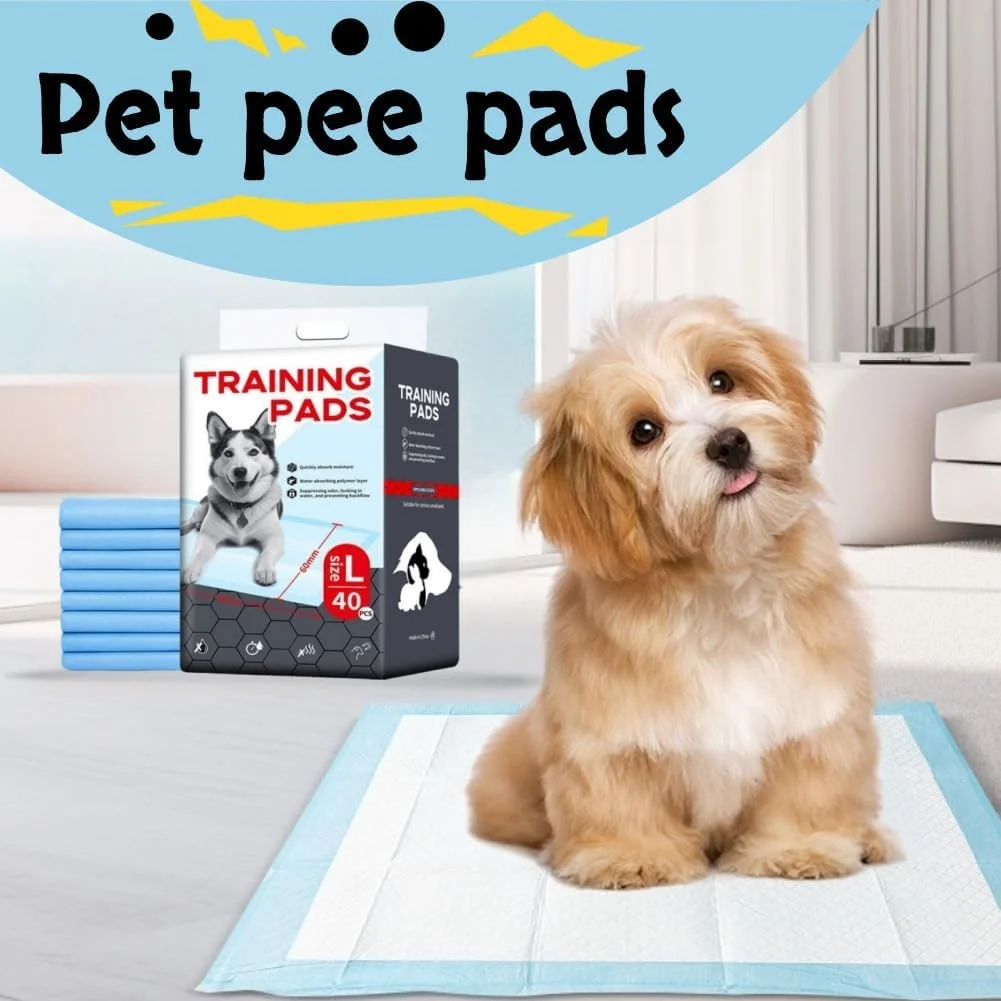 پدهای آموزشی سگ و توله سگ، 40 عدد پد آموزشی، پد سگ، زیرانداز برای سگ، پدهای تعویض یکبار مصرف، پد آموزشی، زیرانداز ادرار، آموزش، ضد نشت