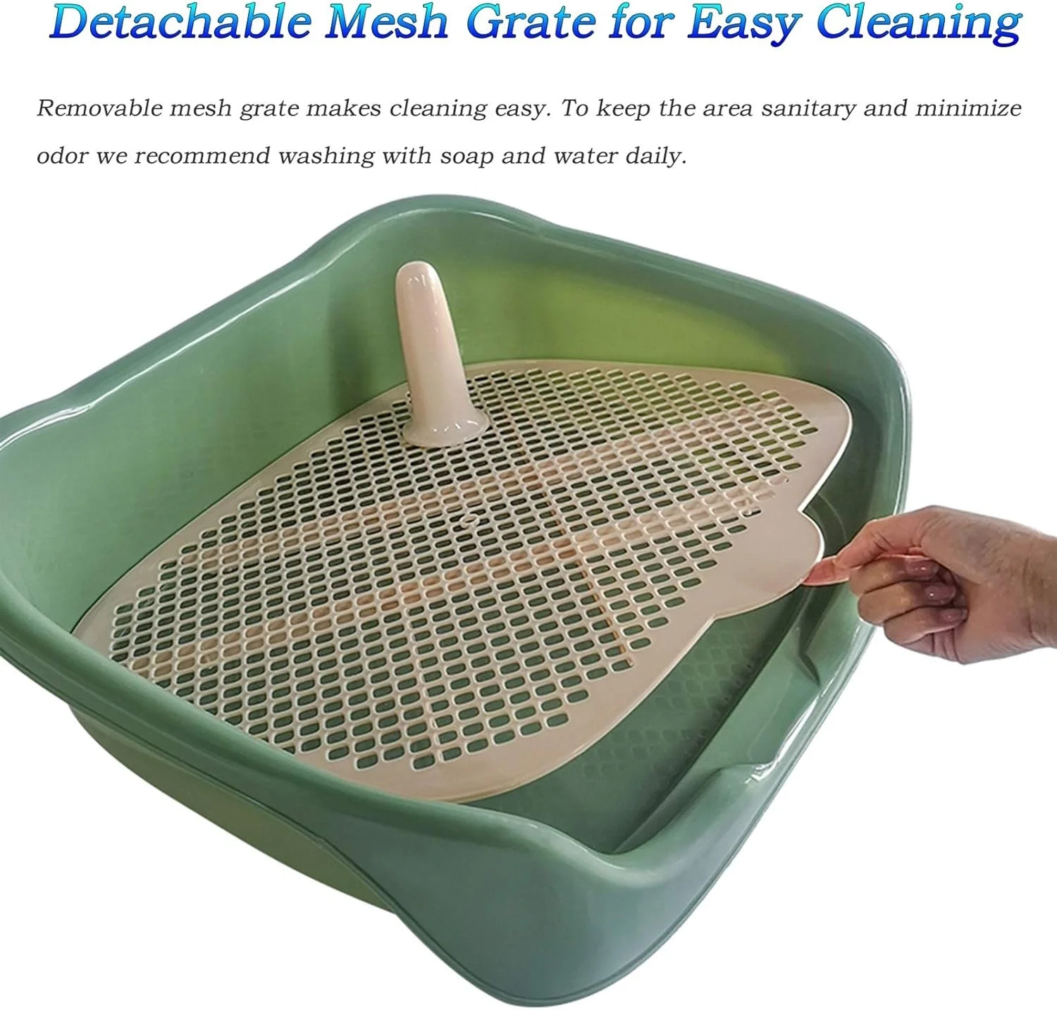 آموزش دستشویی توله سگ و سگ با توری و میله جداشدنی، سینی توالت آموزشی حصاردار پلاستیکی قابل حمل برای گربه ها و سگ های کوچک تا بزرگ (رنگ: Style-1، اندازه: 50×41.5×16 سانتی متر)