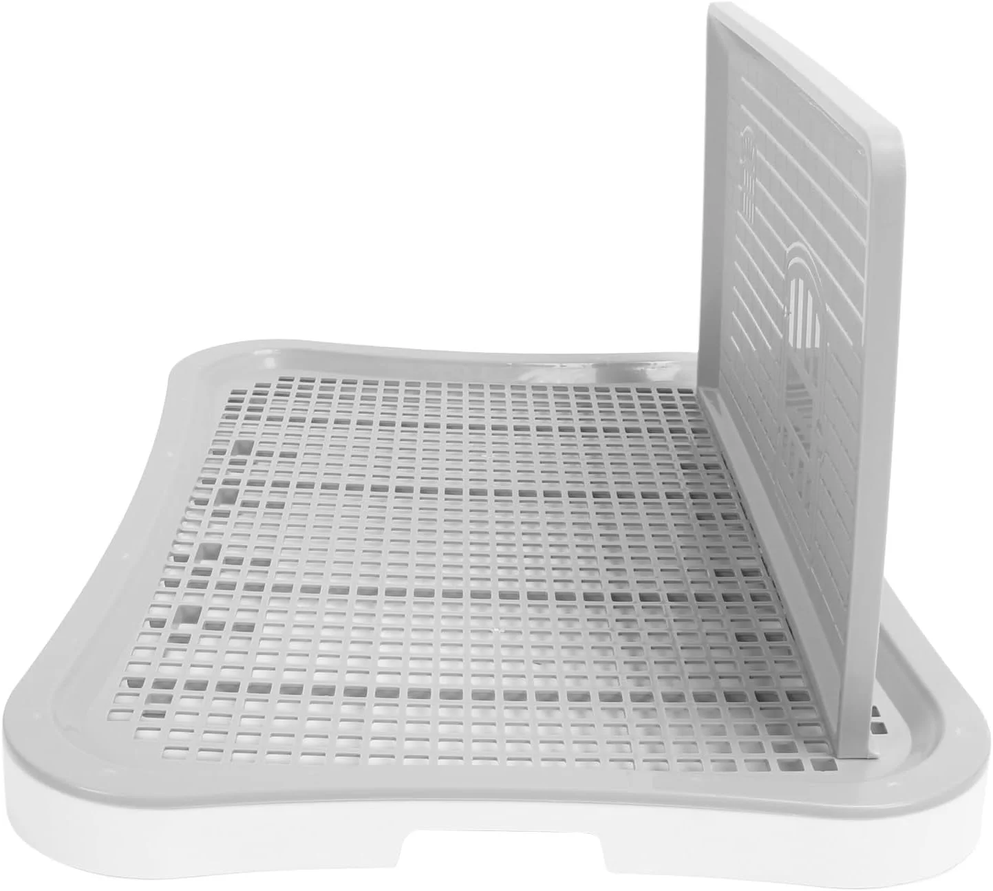 سینی آموزش دستشویی توله سگ، توالت آموزش سگ توری قابل حمل با ستون دیواری و سینی پد ادرار جداشدنی برای حیوانات خانگی بزرگ، کوچک و متوسط (سفید)