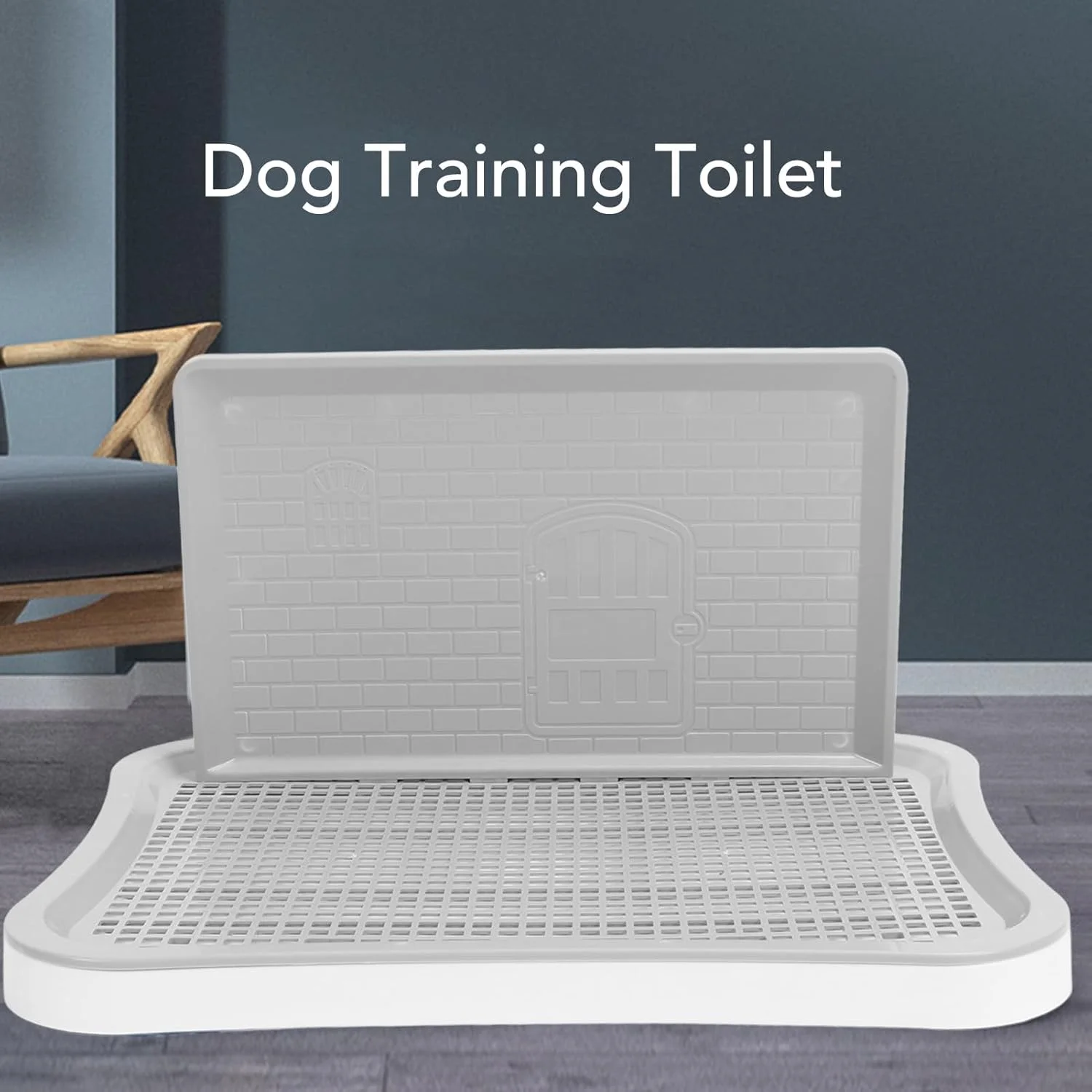 توالت آموزش سگ، سینی آموزش دستشویی توله سگ قابل حمل، طراحی مشبک، مقاوم در برابر جویدن، مناسب برای اندازه های مختلف سگ، ایده آل قابل جابجایی برای حیوانات خانگی بزرگ، کوچک و متوسط، طراحی دیواری