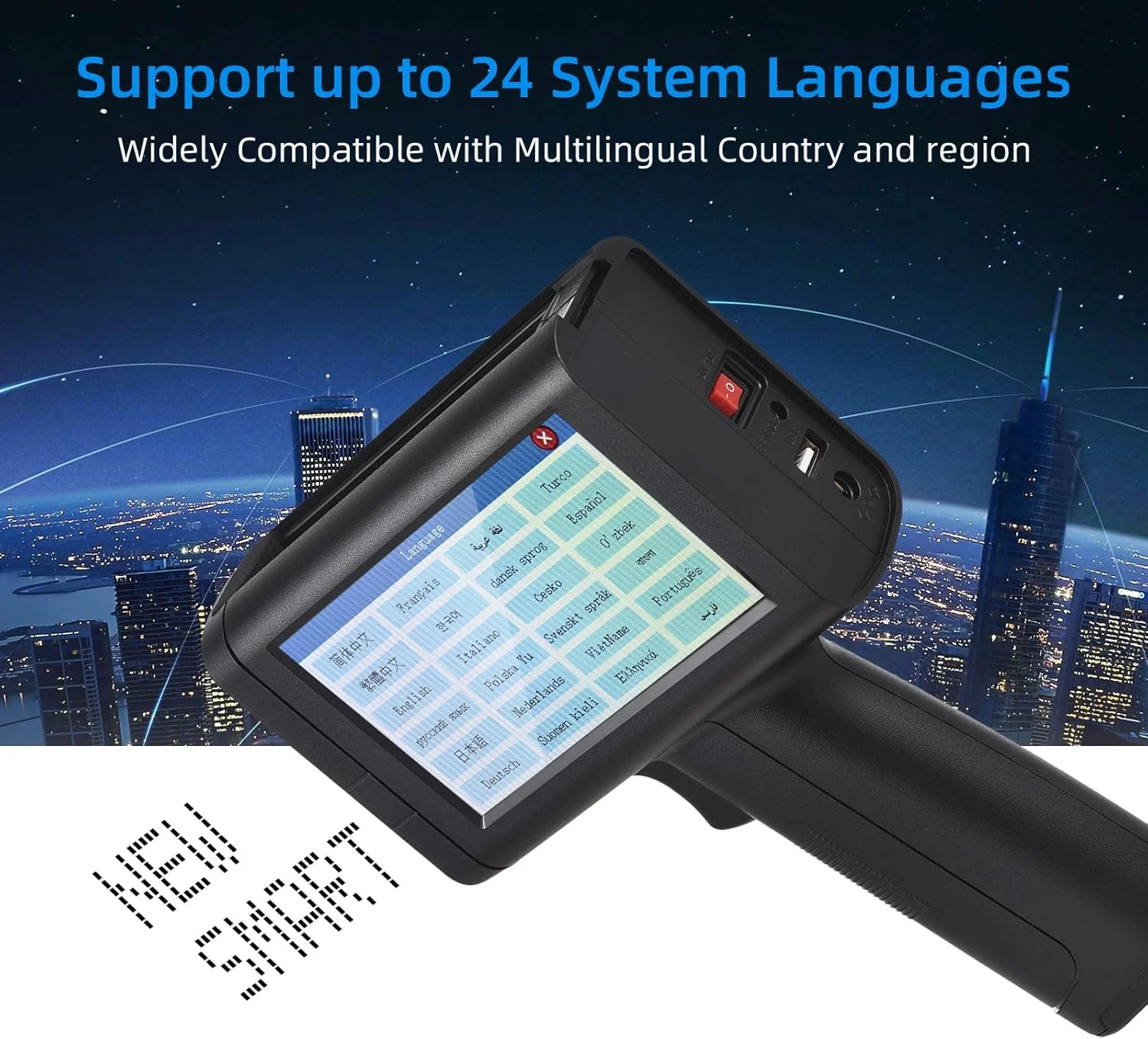 پرینتر جوهرافشان Eacam با وضوح بالا 600dpi - پرینتر جوهرافشان دستی قابل حمل با صفحه لمسی LED 4.3 اینچی و کارتریج جوهر خشک شونده سریع برای چاپ برچسب/تاریخ تولید/بارکد/لوگو پرینتر جوهرافشان Eacam با وضوح بالا 600dpi - پرینتر جوهرافشان دستی قابل حمل با صفحه لمسی LED 4.3 اینچی و کارتریج جوهر خشک شونده سریع برای چاپ برچسب/تاریخ تولید/بارکد/لوگو