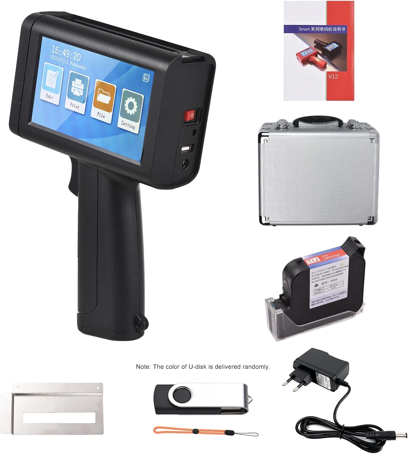 پرینتر جوهرافشان Eacam با وضوح بالا 600dpi - پرینتر جوهرافشان دستی قابل حمل با صفحه لمسی LED 4.3 اینچی و کارتریج جوهر خشک شونده سریع برای چاپ برچسب/تاریخ تولید/بارکد/لوگو پرینتر جوهرافشان Eacam با وضوح بالا 600dpi - پرینتر جوهرافشان دستی قابل حمل با صفحه لمسی LED 4.3 اینچی و کارتریج جوهر خشک شونده سریع برای چاپ برچسب/تاریخ تولید/بارکد/لوگو