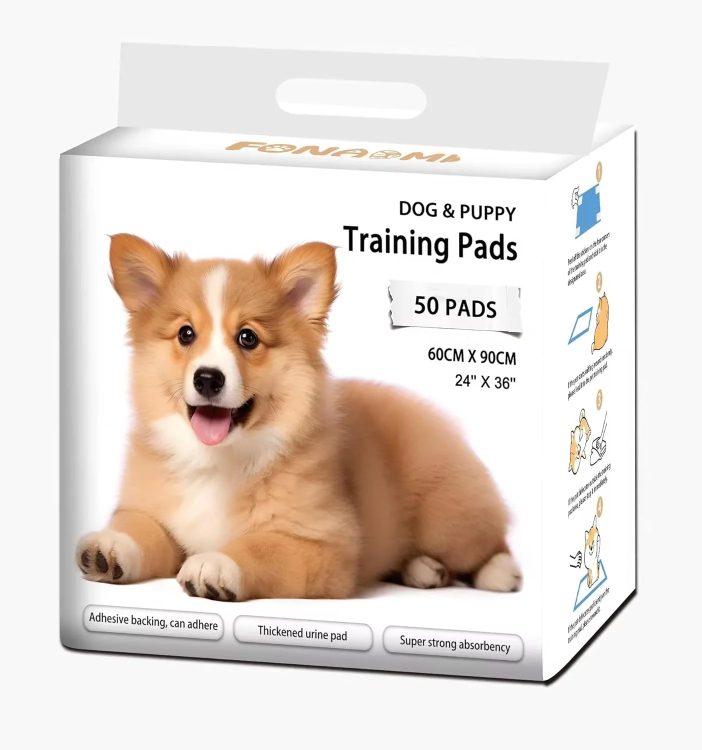 پدهای آموزش ادرار سگ سایز خیلی بزرگ 60x90 - بسته 50 عددی، پدهای ادرار برای توله سگ ها و سگ های کوچک - ایده آل برای استفاده در داخل خانه و مسافرت، ظرفیت جذب 5 لیتر.