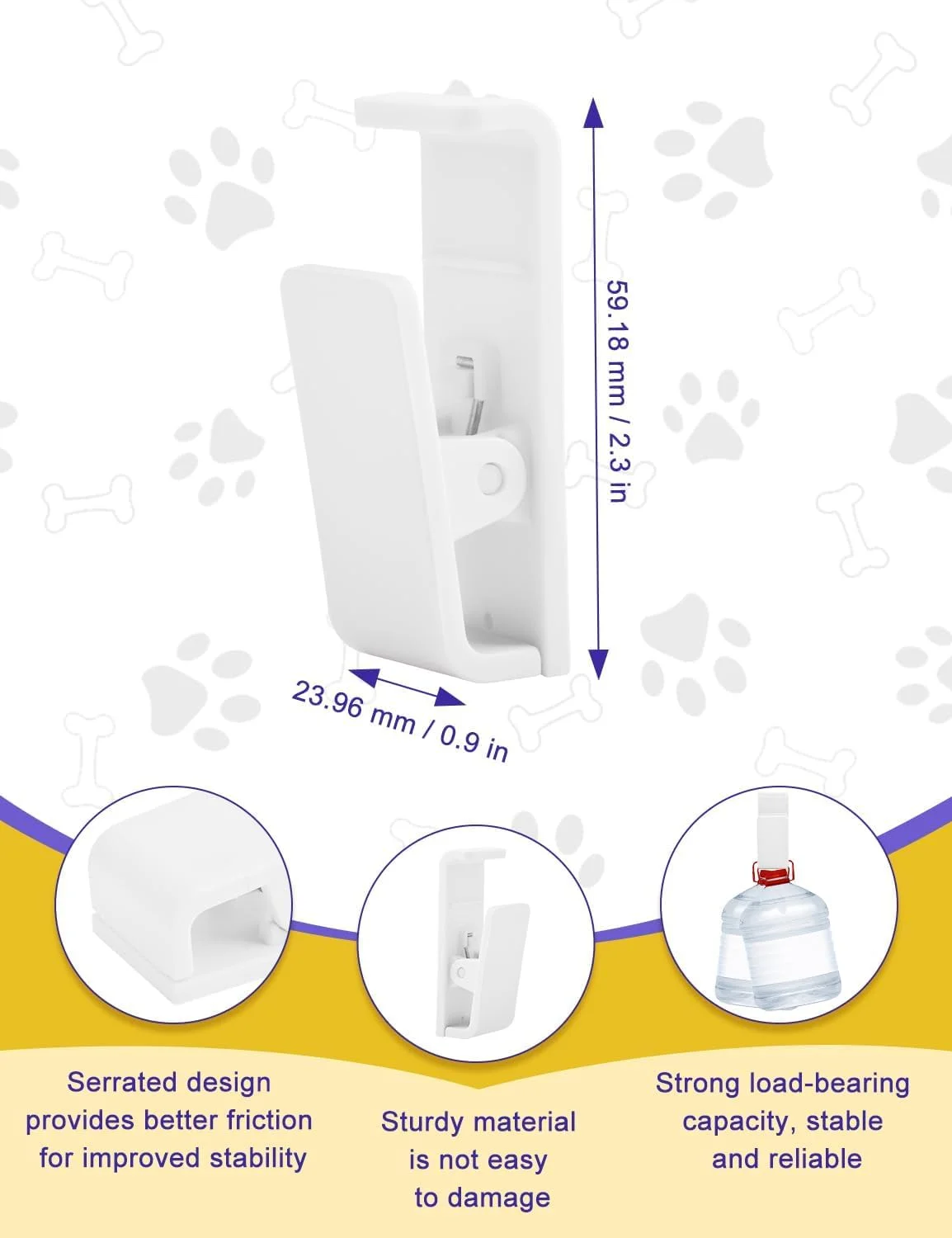 نگهدارنده پد ادرار سگ، 6 عددی، نگهدارنده پد ادرار دیواری سگ برای پدهای کوچک و بزرگ، نگهدارنده پد آموزش ادرار داخل خانه برای توله سگ های پا بلند، نگهدارنده پد با نوار ژل نانو (سفید)