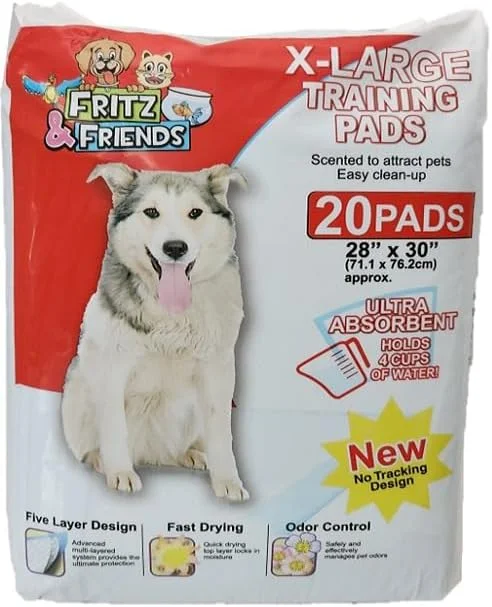 پدهای آموزش ادرار سگ، فوق العاده بزرگ و بسیار جاذب، 20 عددی از فریتز اند فرندز