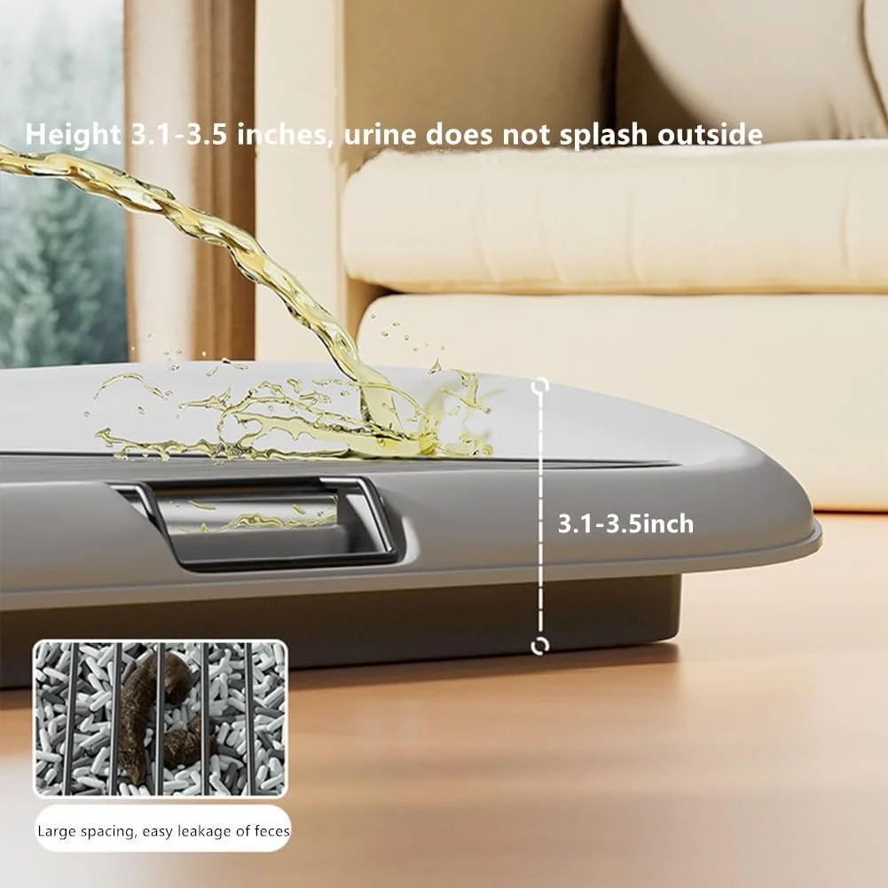 سینی آموزش ادرار حیوانات خانگی، نگهدارنده پد آموزشی، توالت سگ، سینی ادرار سگ در فضای داخلی، توری قابل جابجایی با تمیز کردن آسان (L)