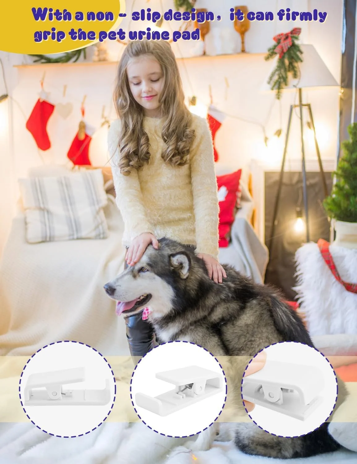 نگهدارنده پد ادرار سگ، 6 عددی، نگهدارنده پد ادرار دیواری سگ برای پدهای کوچک و بزرگ، نگهدارنده پد آموزش ادرار داخل خانه برای توله سگ های پا بلند، نگهدارنده پد با نوار ژل نانو (سفید)