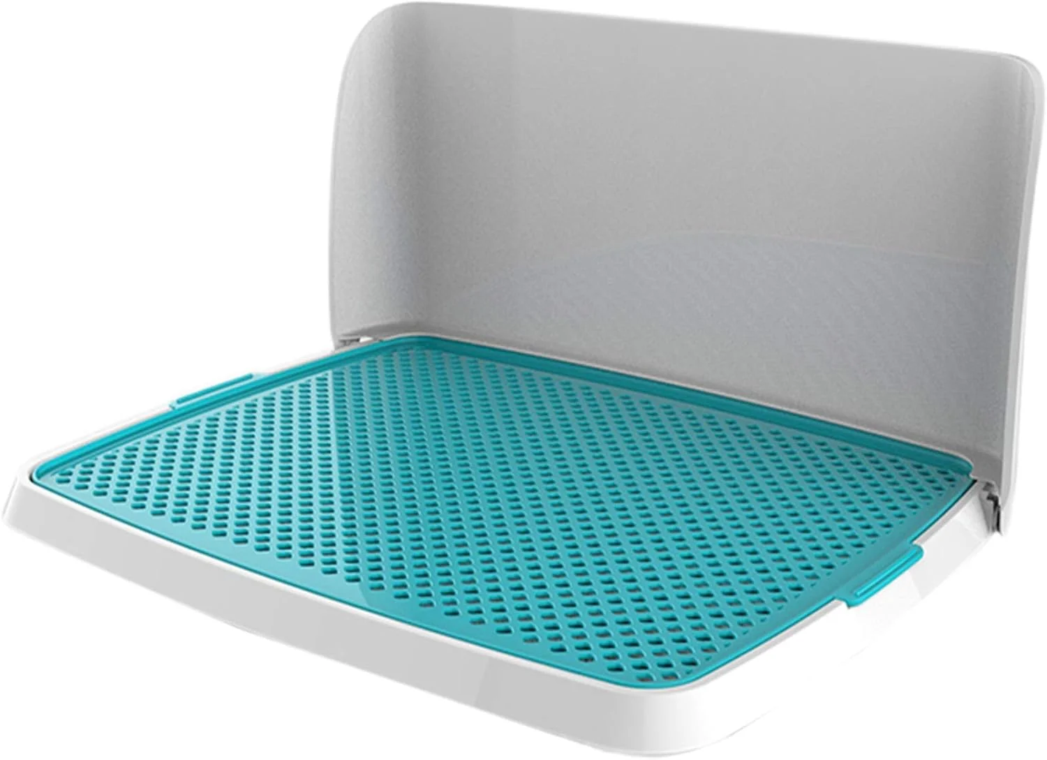 سینی آموزش توالت توله سگ با دیوار تاشو، توالت پلاستیکی سگ برای سگ ها و گربه های کوچک، متوسط ​​و بزرگ، نگهدارنده پد ادرار حیوانات خانگی برای حمام (رنگ: آبی، اندازه: 48×36×21 سانتی متر)