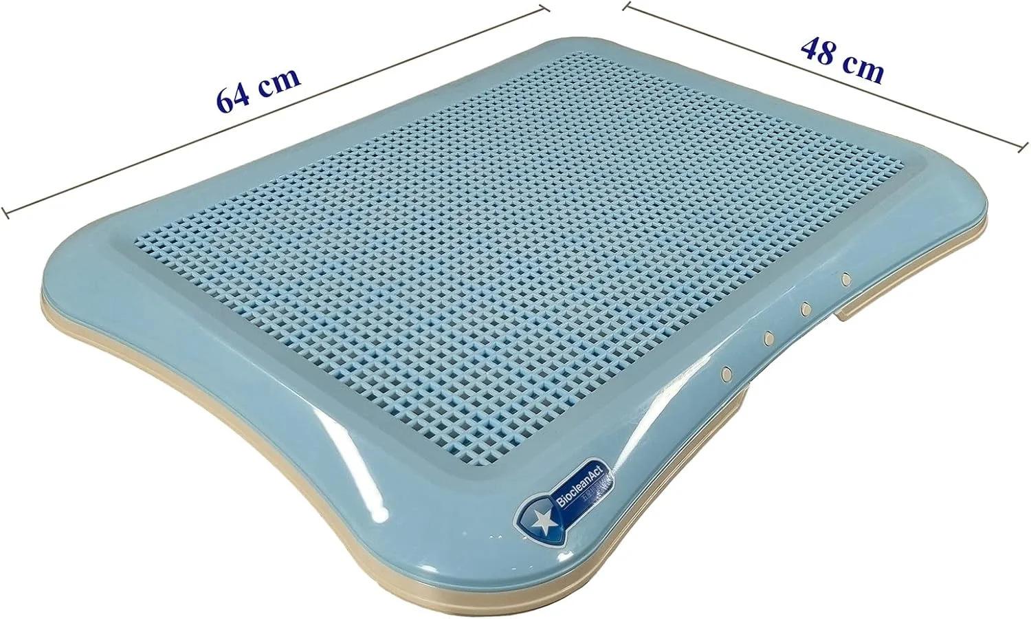 آموزش توالت به سگ برای سگ های بزرگ، توالت سگ پلاستیکی بادوام با طراحی جداشدنی و کف ضد لغزش، نگهدارنده پد ادرار حیوانات خانگی، ایده آل برای داخل و خارج از خانه، تمیز کردن آسان 64 سانتی متر (آبی)