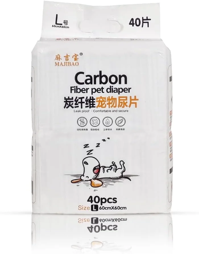 پد آموزشی حیوانات خانگی 40 عددی برای سگ های بزرگ، پد ادرار سگ یکبار مصرف ذغالی با 5 لایه، طراحی ضد نشت، مقاوم در برابر پارگی و کنترل بو، ایده آل برای استفاده در داخل خانه 60 سانتی متر (مشکی)