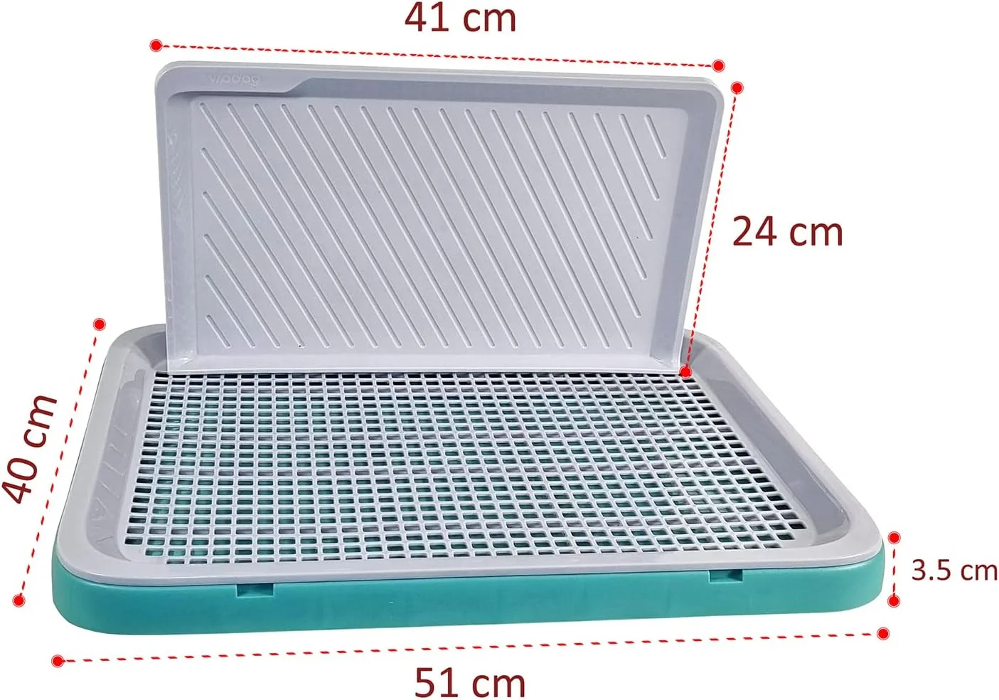 توالت آموزشی سگ برای سگ های کوچک، سینی آموزش ادرار توله سگ پلاستیکی بادوام با دیوار محافظ، طراحی جداشدنی و پایه ضد لغزش، پنجه ها را خشک و کف را تمیز نگه می دارد، مناسب فضای داخلی و خارجی 51 سانتی متر (سبز)