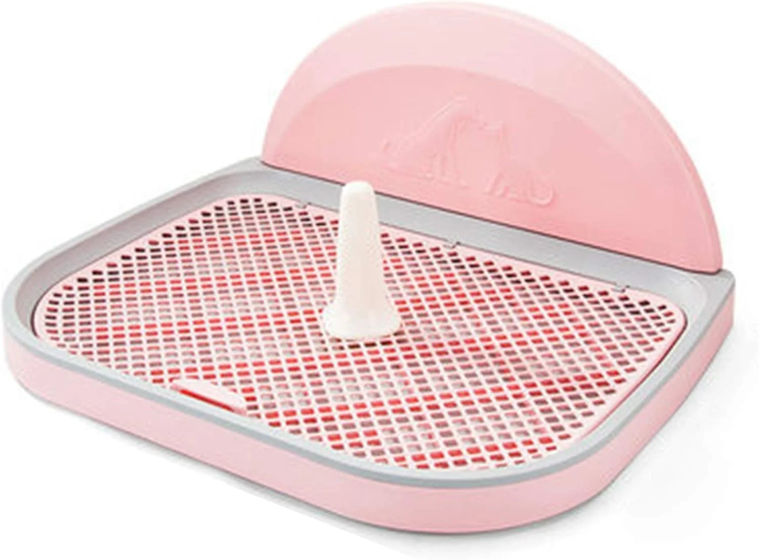 سینی آموزش توالت سگ با توری و پوشش دیواری، پد بزرگ توالت توله سگ برای حمام، پاسیو، خانه، بالکن داخلی، پلاستیکی (رنگ: صورتی، اندازه: 57×45×4.5 سانتی متر)