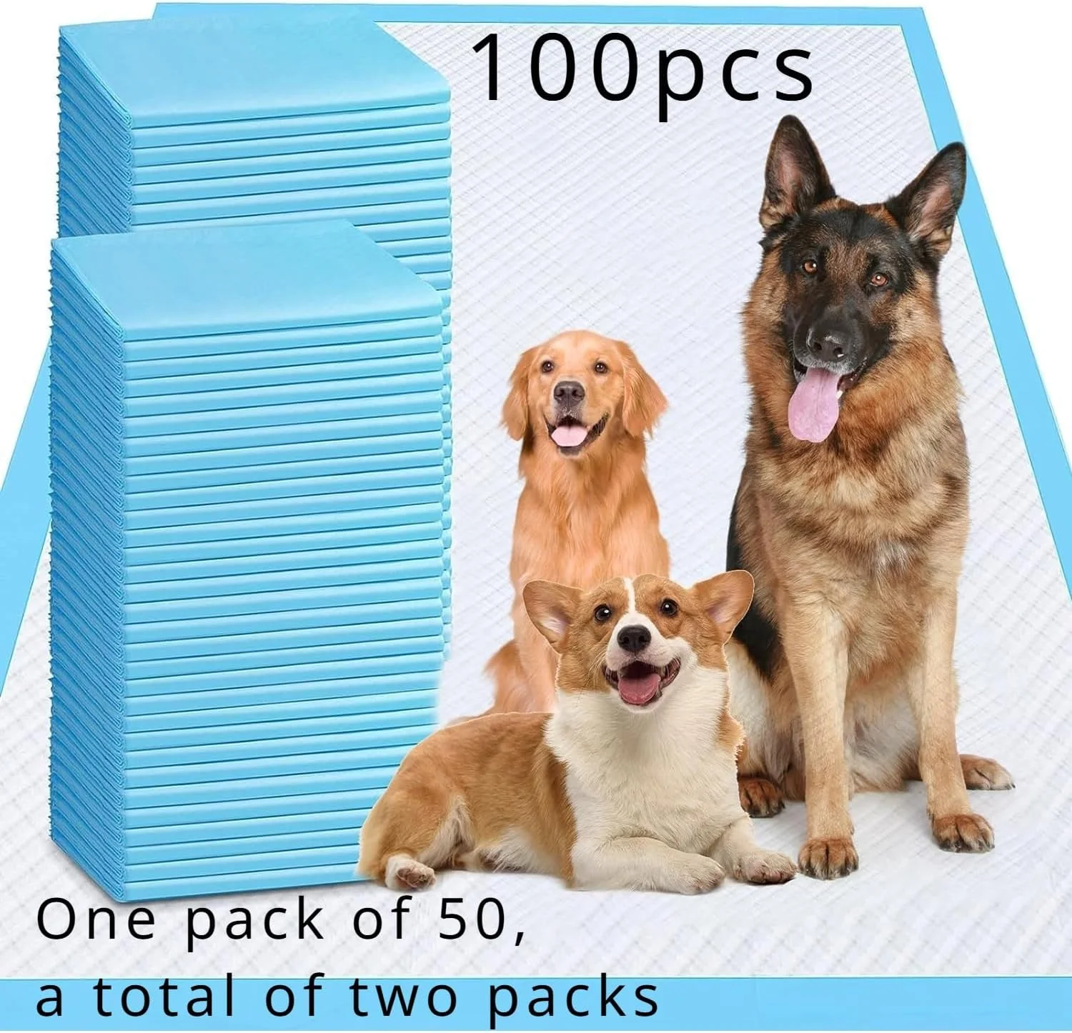 ۱۰۰ عدد پد آموزشی ادرار سگ با جذب فوق العاده آب و مقاومت در برابر نشت | پدهای یکبار مصرف برای سگ ها | گربه ها | خرگوش ها، تحویل 5-7 روزه