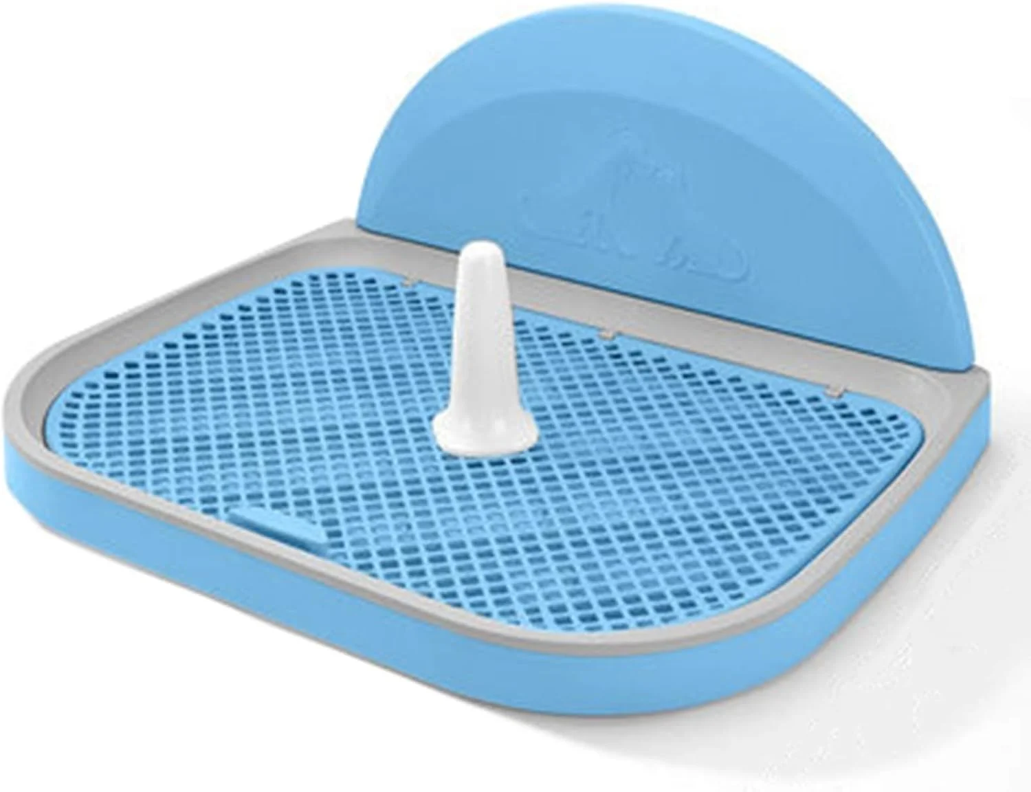 سینی آموزش توالت سگ با توری و پوشش دیوار، نگهدارنده بزرگ پد ادرار توله سگ برای حمام، پاسیو، خانه، بالکن داخلی، پلاستیکی (رنگ: آبی، اندازه: 57×45×4.5 سانتی متر)