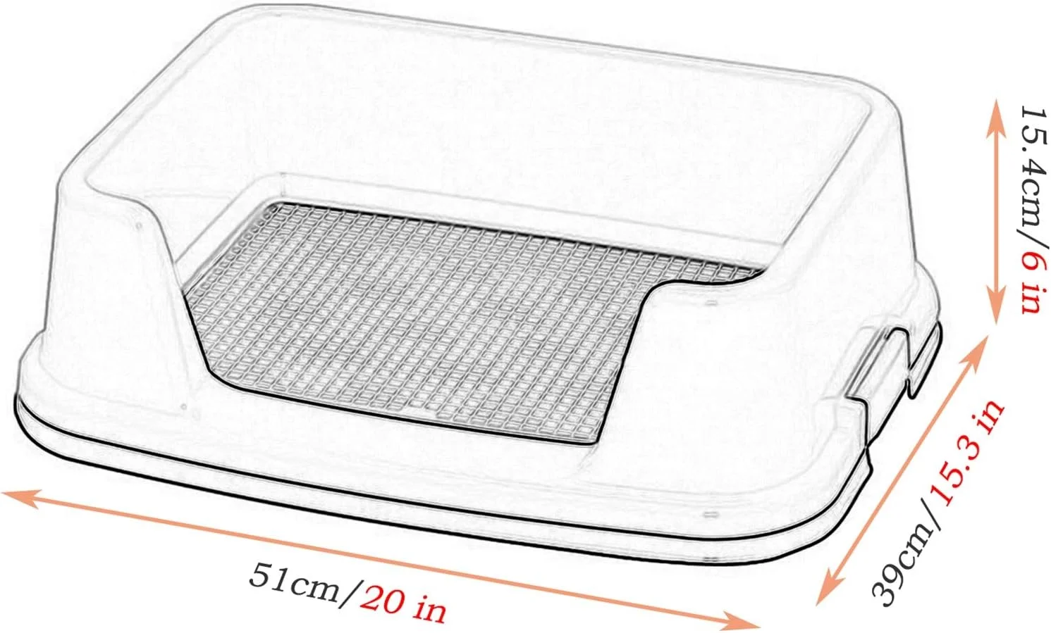 توالت سگ کوچک با حصار، آموزش توالت توله سگ برای پاسیو، بالکن، حمام و آپارتمان، نگهدارنده محافظ پد سگ (رنگ: قهوه ای، اندازه: 51×39×15.4 سانتی متر)