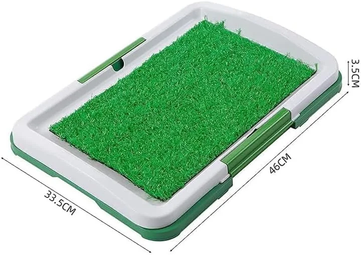 پد آموزشی سگ Dkriva®، توالت سگ، پد ادرار با سینی، پد چمن مصنوعی، توالت حیوانات خانگی داخلی و خارجی برای بالکن، تمیز کردن آسان، پد حمام حیوانات خانگی قابل استفاده مجدد برای سگ ها (1 عدد)