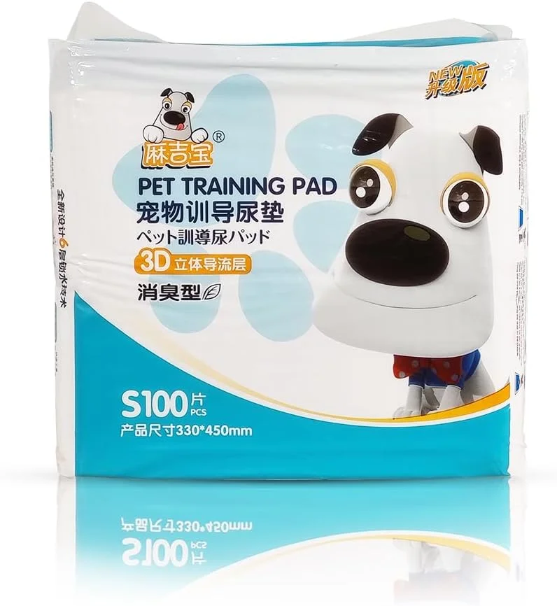 پد آموزشی سگ 100 عددی با 6 لایه بسیار جاذب، طراحی ضد نشت، مقاوم در برابر پارگی و کنترل بو، پد آموزش سگ یکبار مصرف برای سگ های کوچک، تمیز کردن آسان، 45 سانتی متر (سفید)