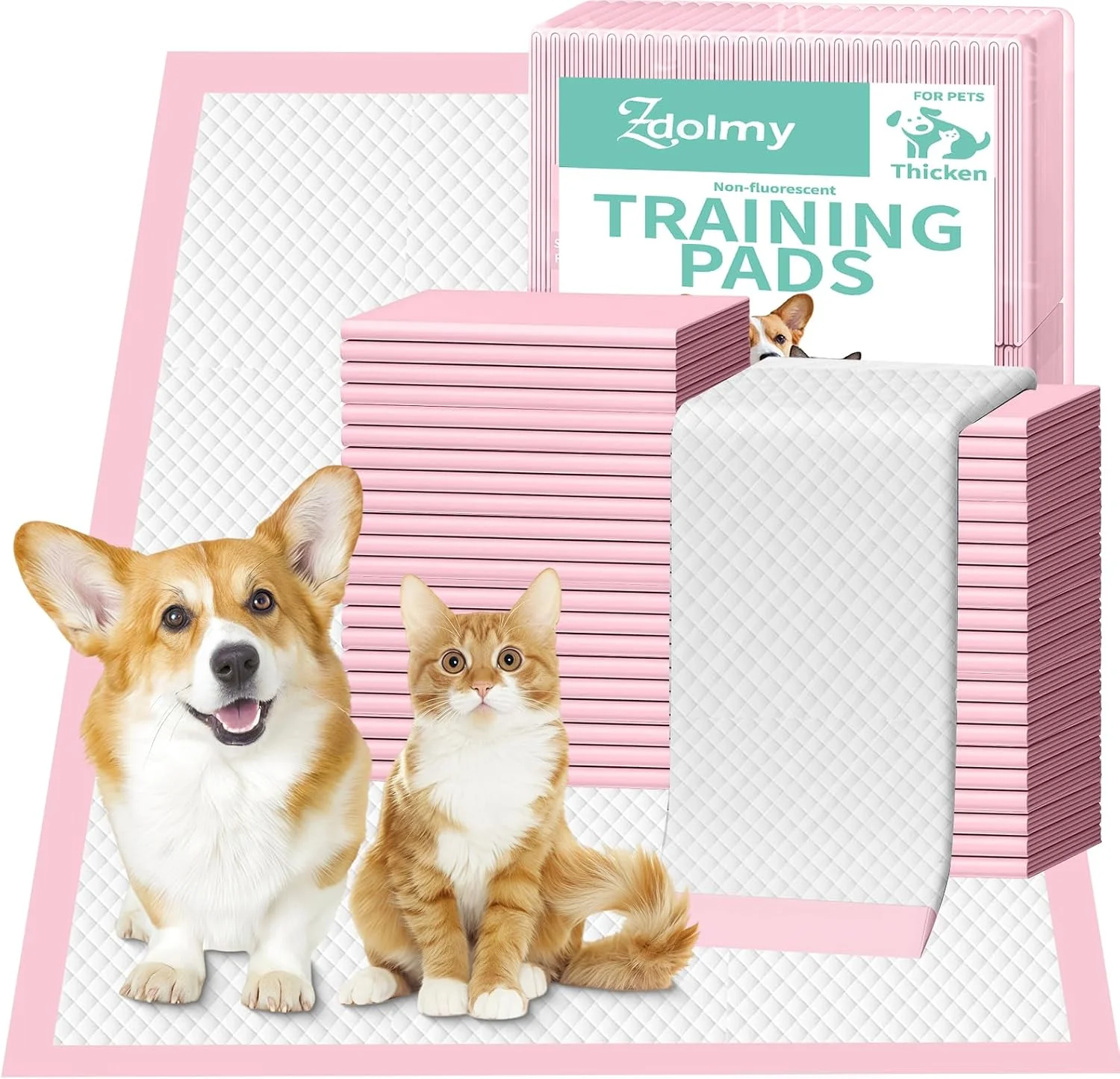 پدهای آموزشی توالت حیوانات خانگی 100 عددی، پدهای ادرار یکبار مصرف سگ برای توله سگ ها، فوق العاده جاذب | خشک شدن سریع | پدهای ادرار ضد نشت برای سگ، گربه، خرگوش و خوکچه هندی (صورتی، 45.72 در 60.96 سانتی متر - 50 عدد) پدهای آموزشی توالت حیوانات خانگی 100 عددی، پدهای ادرار یکبار مصرف سگ برای توله سگ ها، فوق العاده جاذب | خشک شدن سریع | پدهای ادرار ضد نشت برای سگ، گربه، خرگوش و خوکچه هندی (صورتی، 45.72 در 60.96 سانتی متر - 50 عدد)