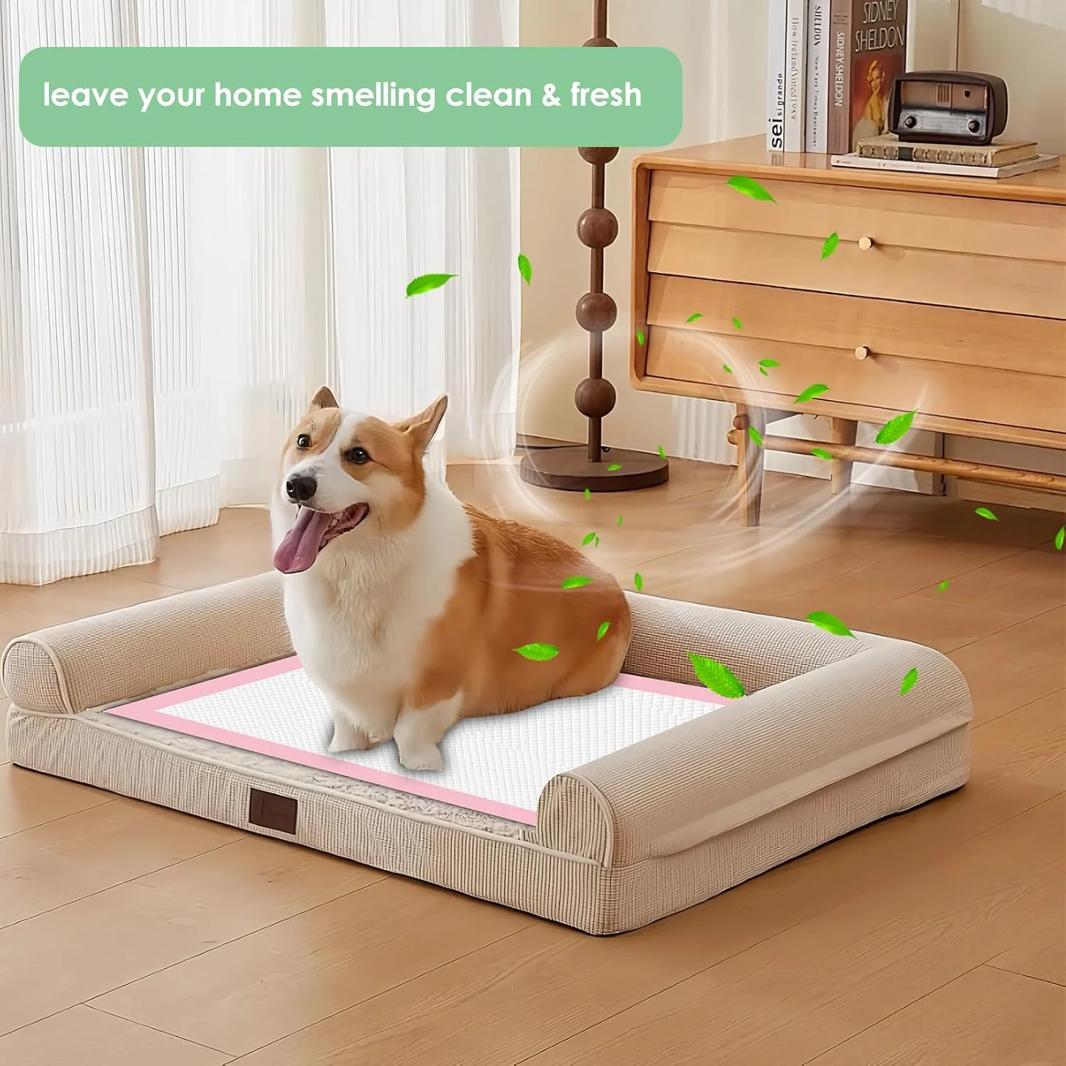 پدهای آموزشی توالت حیوانات خانگی 100 عددی، پدهای ادرار یکبار مصرف سگ برای توله سگ ها، فوق العاده جاذب | خشک شدن سریع | پدهای ادرار ضد نشت برای سگ، گربه، خرگوش و خوکچه هندی (صورتی، 45.72 در 60.96 سانتی متر - 50 عدد)