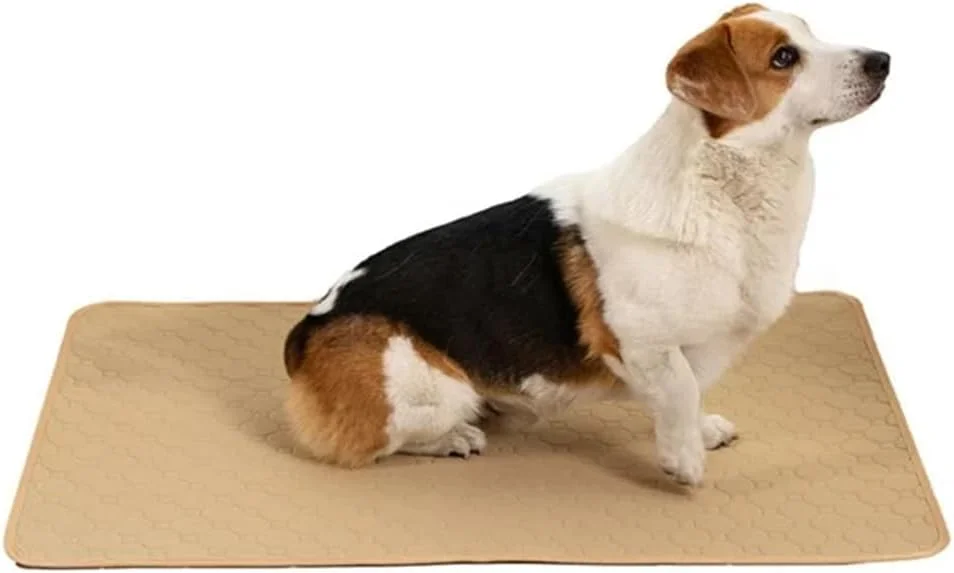 پد ادرار حیوانات خانگی TOMVAES، پد ادرار گربه و سگ، پد ادرار قابل استفاده مجدد برای سگ ها، پد آموزشی قابل شستشو برای توله سگ، پد های 4 لایه ضد آب، ضد لغزش، تنفسی و فوق العاده جاذب برای سگ و گربه، 70*100 سانتی متر، بژ