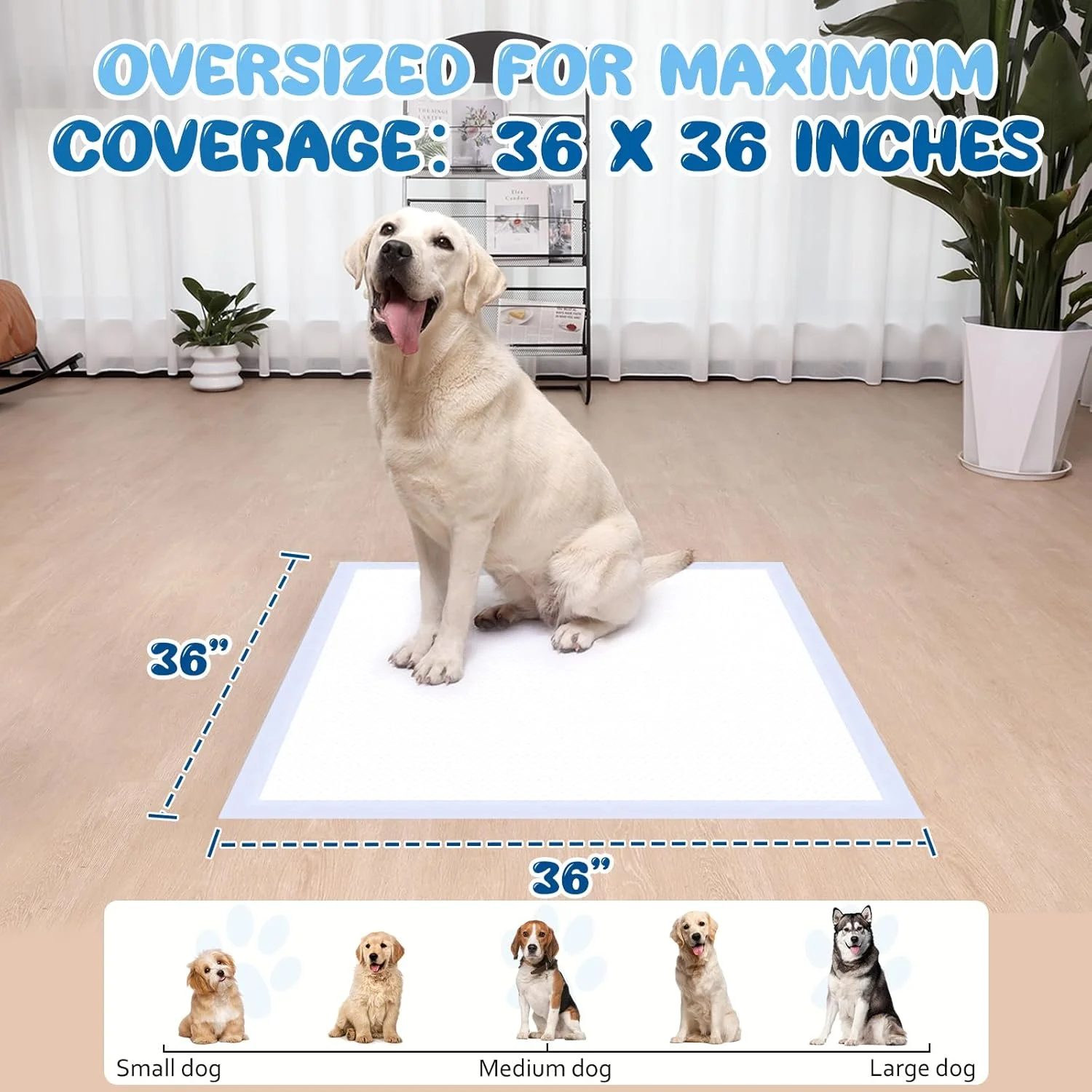 پدهای آموزشی سگ و توله سگ Tovley XXL، پدهای ادرار 36x36 برای سگ ها، 40 عدد، ضد نشت و فوق العاده جاذب، زیراندازهای یکبار مصرف بسیار بزرگ و خشک شونده سریع