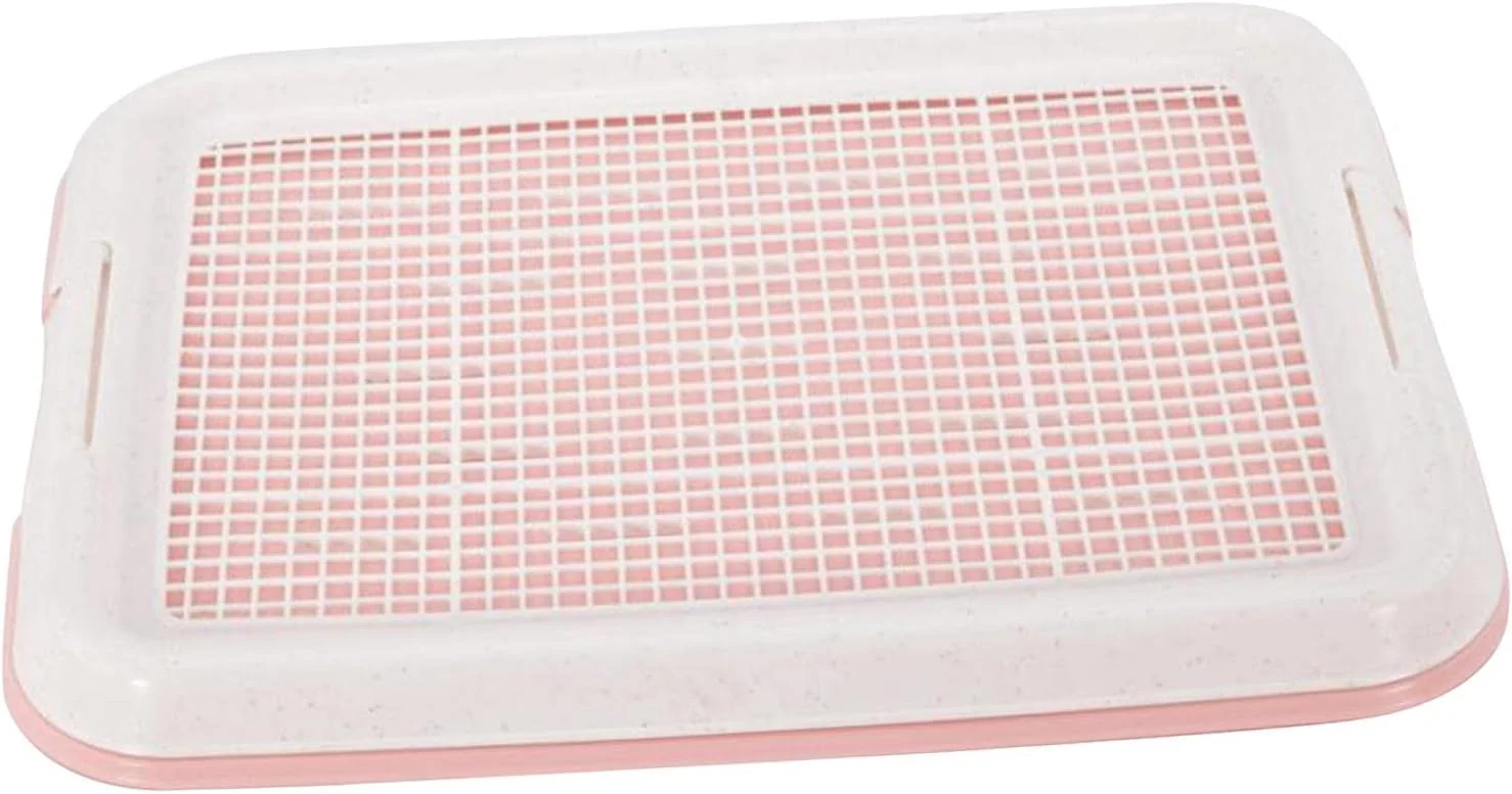 سینی آموزش توالت سگ، گوشه جداشدنی برای سگ های کوچک، صورتی سینی آموزش توالت سگ، گوشه جداشدنی برای سگ های کوچک، صورتی