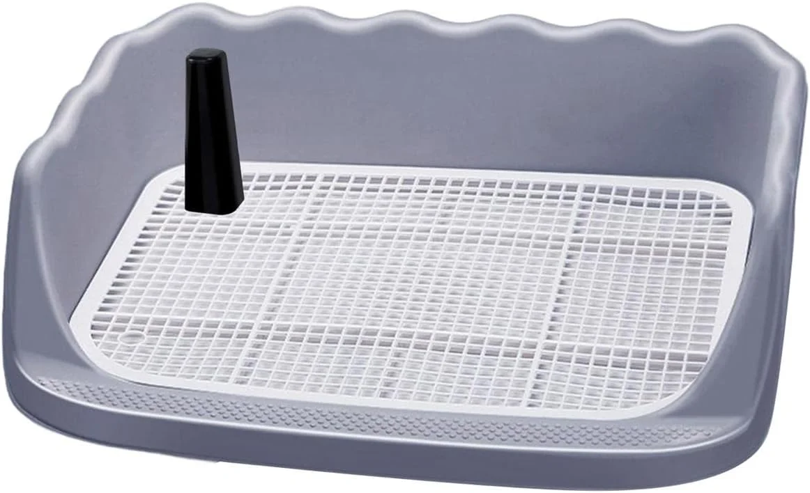 سینی دستشویی سگ، توالت سگ، سینی آموزش توالت توری برای حیوانات کوچک، خرگوش، آموزش ادرار سگ های کوچک و متوسط، خاکستری