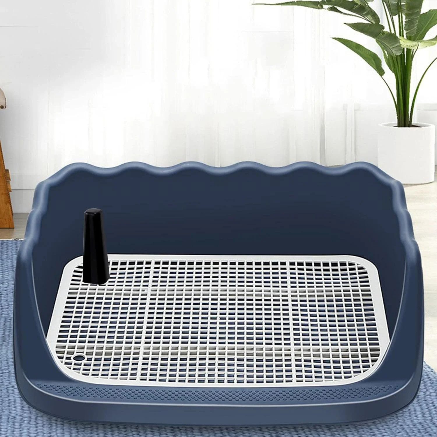 سینی توالت سگ، توالت سگ ها، سینی آموزش توالت توری برای حیوانات کوچک، خرگوش، آموزش ادرار سگ های کوچک و متوسط، آبی