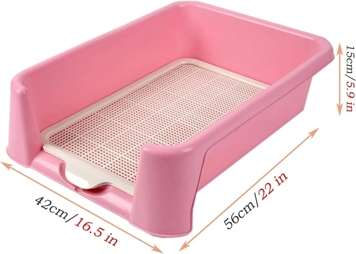 سینی آموزش توالت سگ بزرگ با توری جداشدنی و حصار جانبی، نگهدارنده پد آموزش ادرار گربه و توله سگ، مناسب استفاده در داخل و خارج از خانه (رنگ: صورتی، اندازه: 42×56×15 سانتی متر) سینی آموزش توالت سگ بزرگ با توری جداشدنی و حصار جانبی، نگهدارنده پد آموزش ادرار گربه و توله سگ، مناسب استفاده در داخل و خارج از خانه (رنگ: صورتی، اندازه: 42×56×15 سانتی متر)