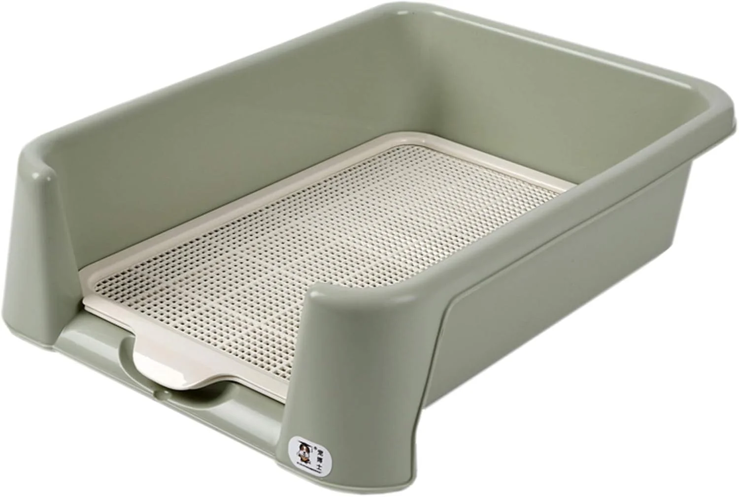 سینی آموزش توالت سگ بزرگ با توری جداشدنی و حصار جانبی، نگهدارنده پد آموزش ادرار گربه و توله سگ، مناسب استفاده در داخل و خارج از خانه (رنگ: سبز، اندازه: 42×42×15 سانتی متر)