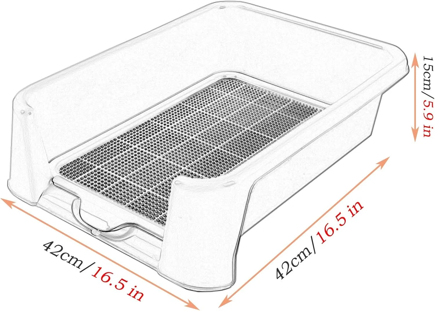 سینی آموزش توالت سگ بزرگ با توری جداشدنی و حصار جانبی، پد نگهدارنده آموزش ادرار گربه و توله سگ، مناسب استفاده در داخل و خارج از خانه (رنگ: آبی، سایز: 42×42×15 سانتی متر)