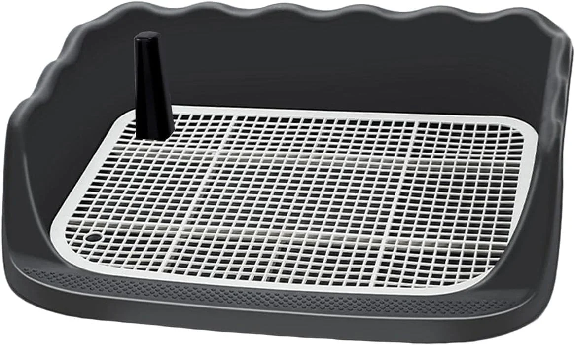 سینی توالت سگ، توالت سگ، سینی آموزش ادرار توله سگ، نگهدارنده پد ادرار توری برای حیوانات کوچک، خرگوش، آموزش ادرار سگ های کوچک و متوسط، مشکی