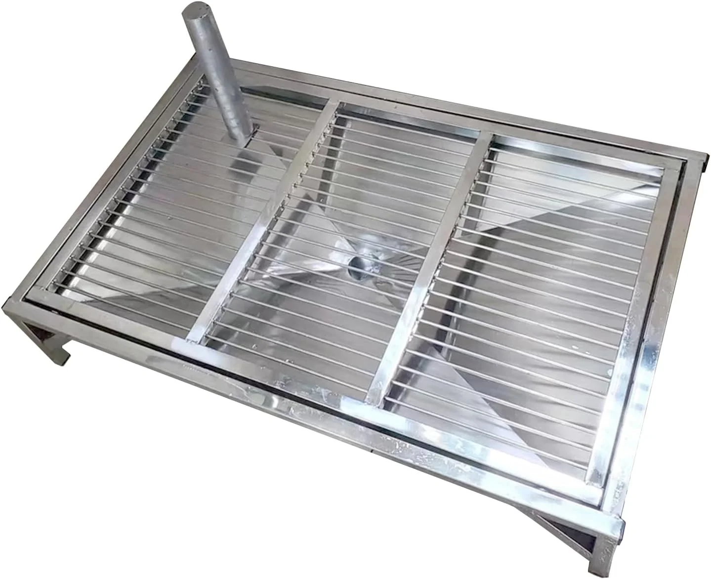 سینی توالت سگ با ستون ادرار، توالت حیوانات خانگی استیل ضد زنگ برای سگ ها، ظرف بستر برای سگ (94X60cm/37X23.6in)