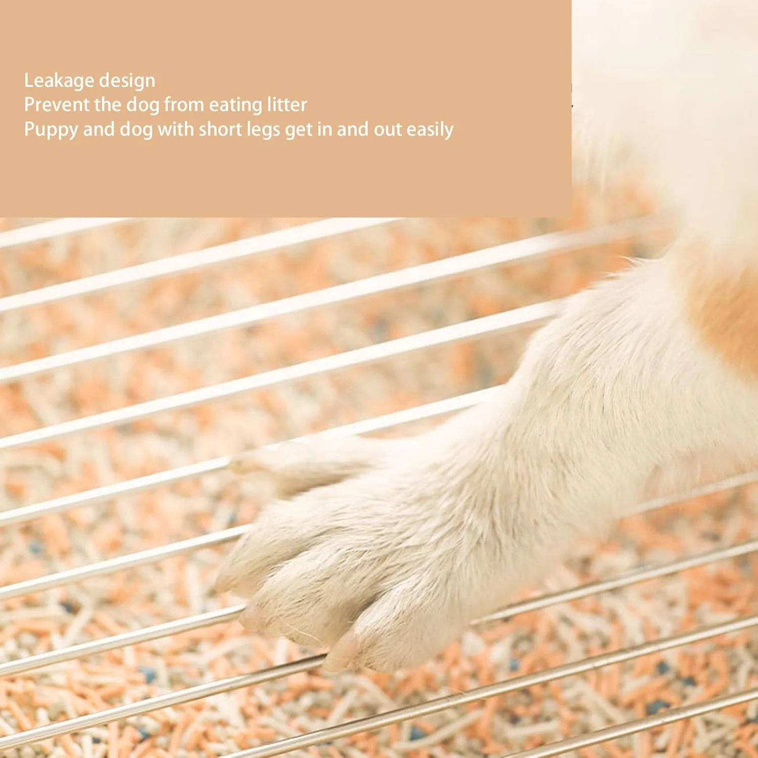 توالت سگ، سینی توالت سگ با قابلیت تمیز کردن آسان، ظرف بستر حیوانات خانگی، توالت آموزش سگ با توری استیل ضد زنگ و ضد ریزش برای سگ های کوچک و متوسط (خاکستری)