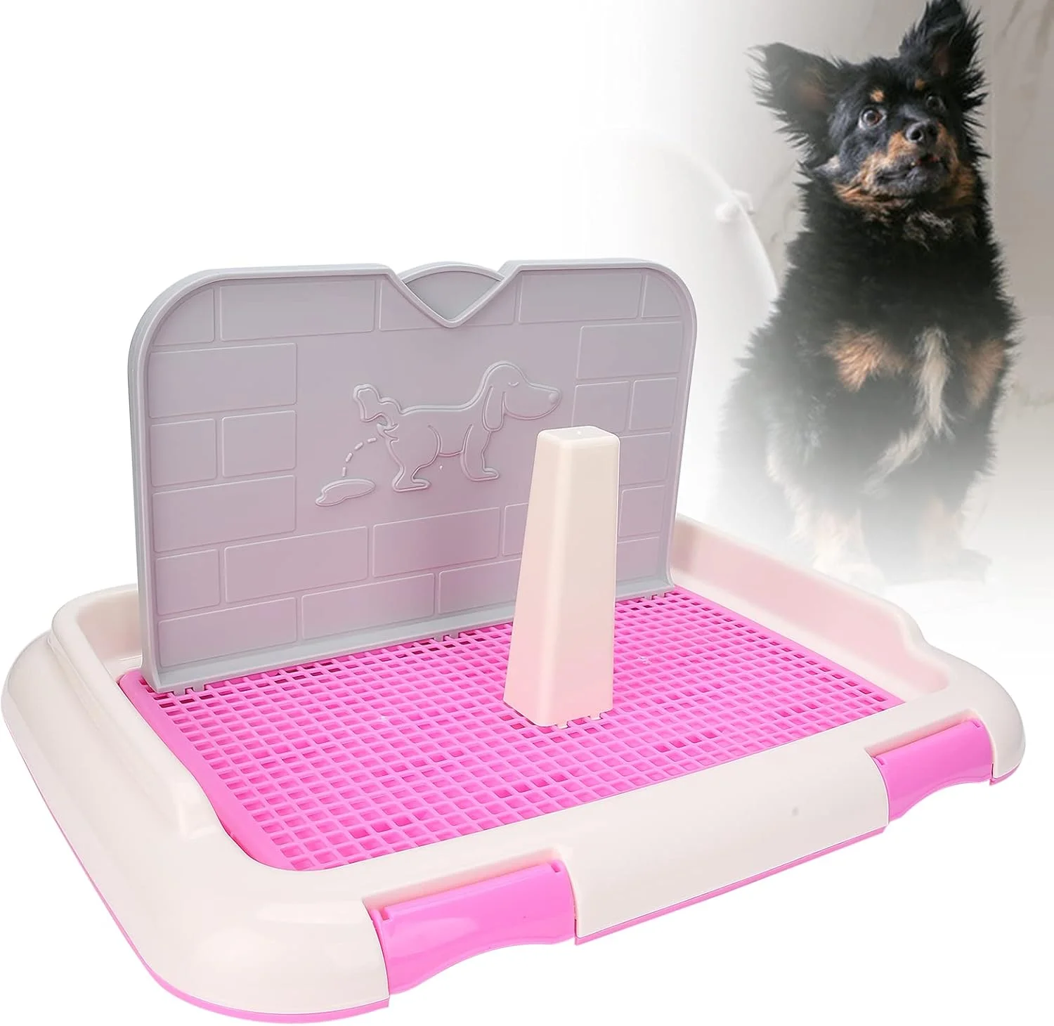 پد توالت سگ، سینی توالت زمان‌بندی شده سگ، توالت گربه، توالت سگ، توالت سگ سرپوشیده، سینی توالت سگ با 1 عدد دیوار برای توالت سگ ()